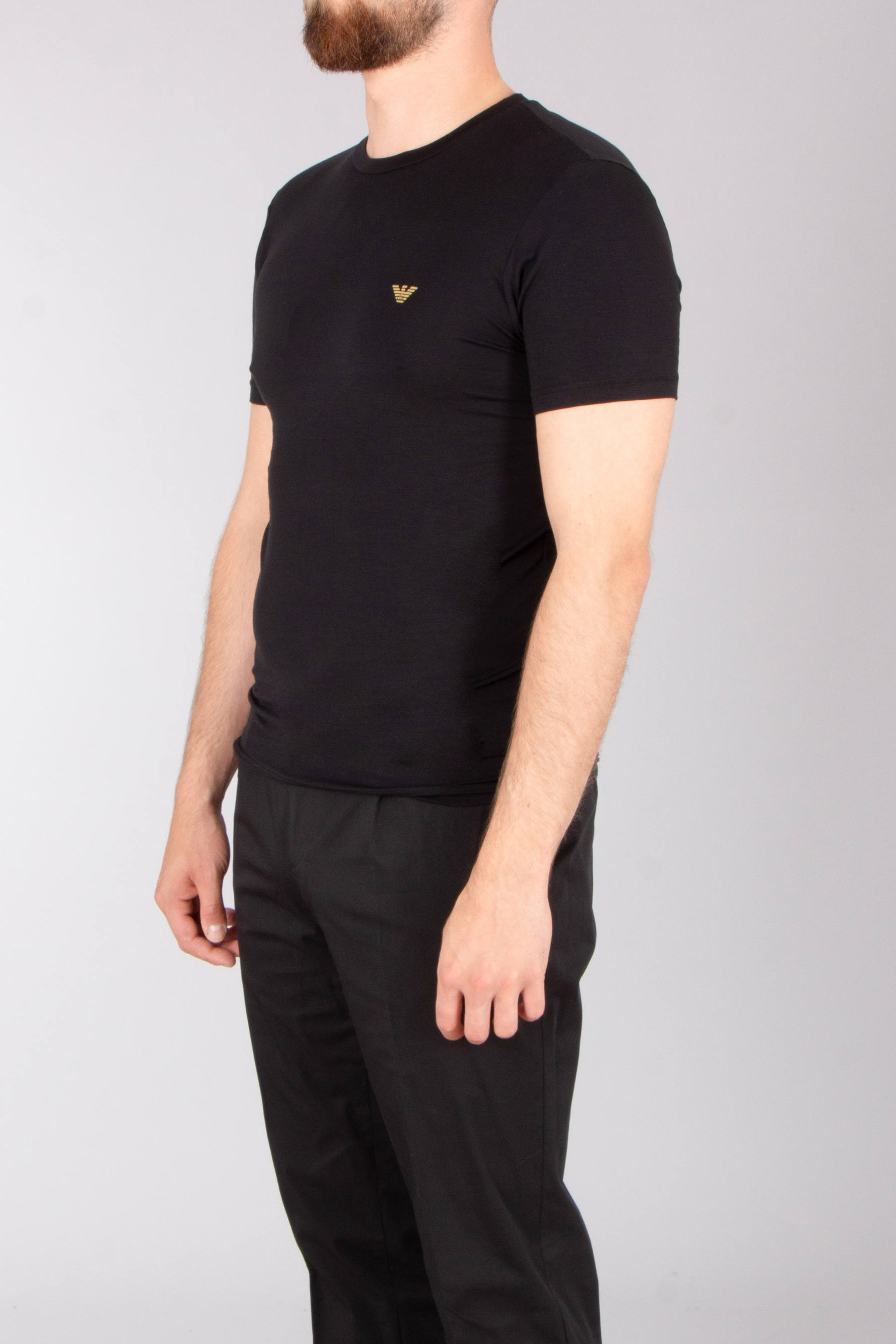 EMPORIO ARMANI 2-Pack Slim Fit Eco-Viscose T-Shirts T-shirt, Ärmel, Hosen, Mann, Person