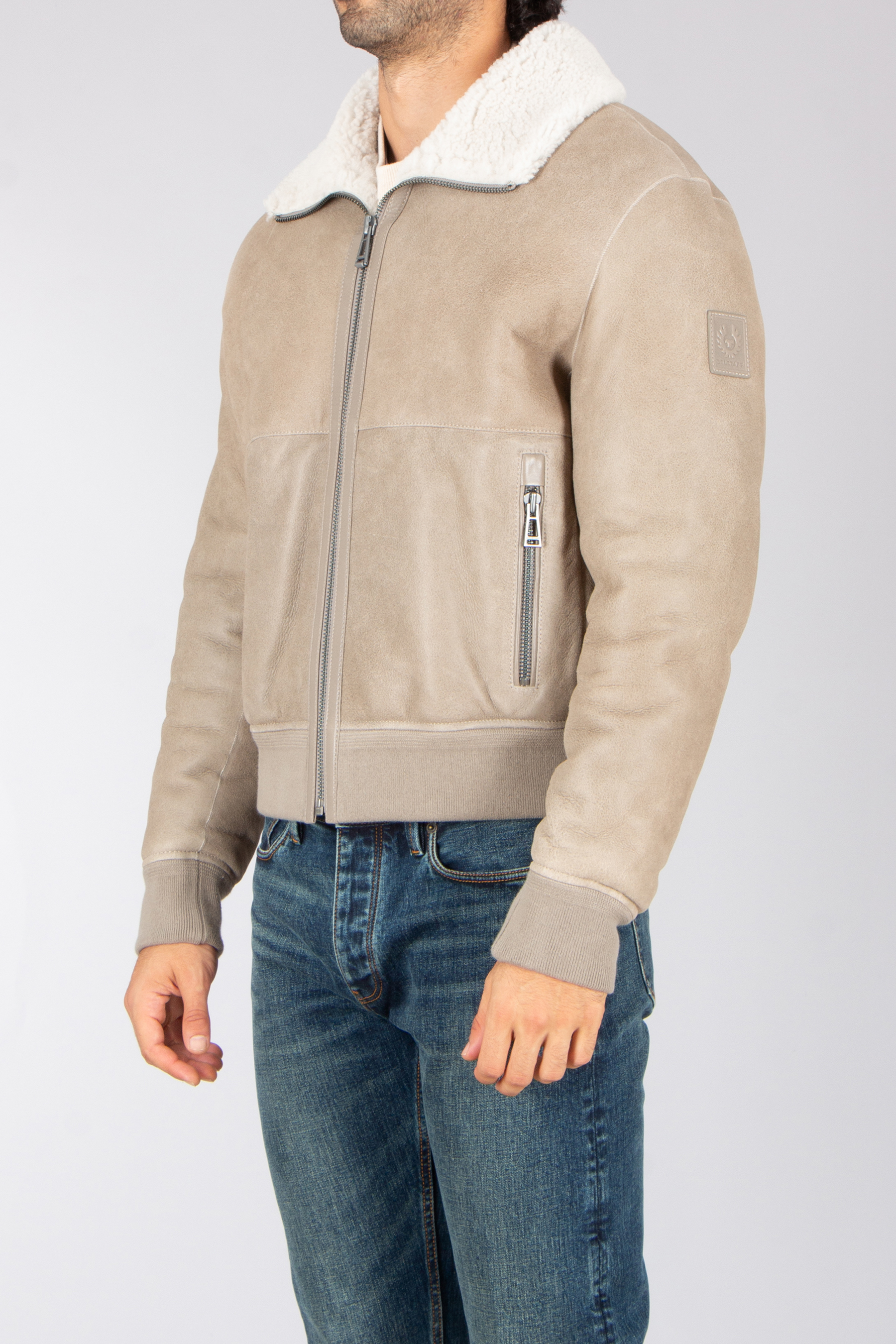 BELSTAFF Regular Fit English Shearling Jacket Trace Mantel, Jacke, Fleece, Kapuzenpulli, Pullover