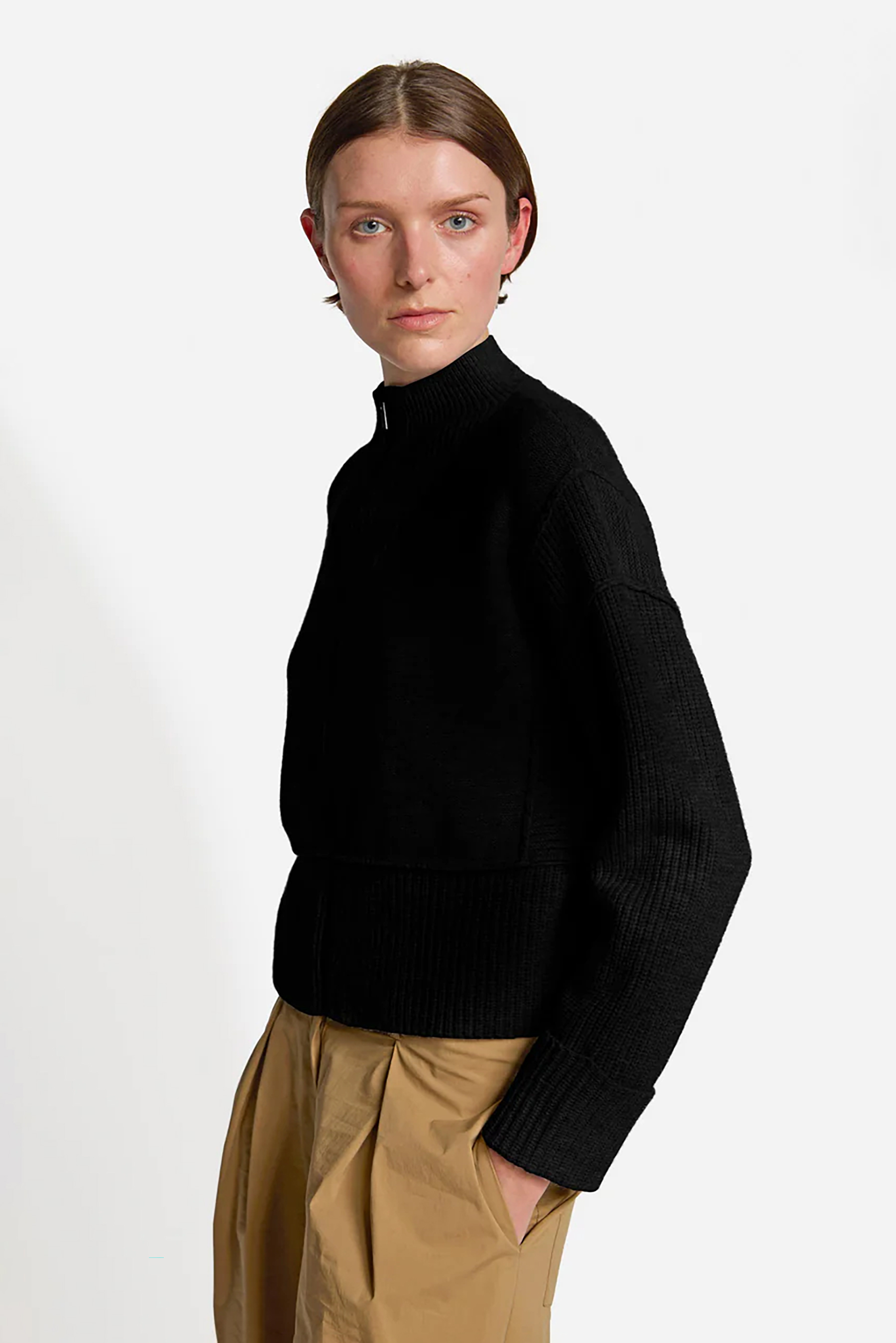 Bekleidung, Strickwaren, Pullover, Person, Mantel