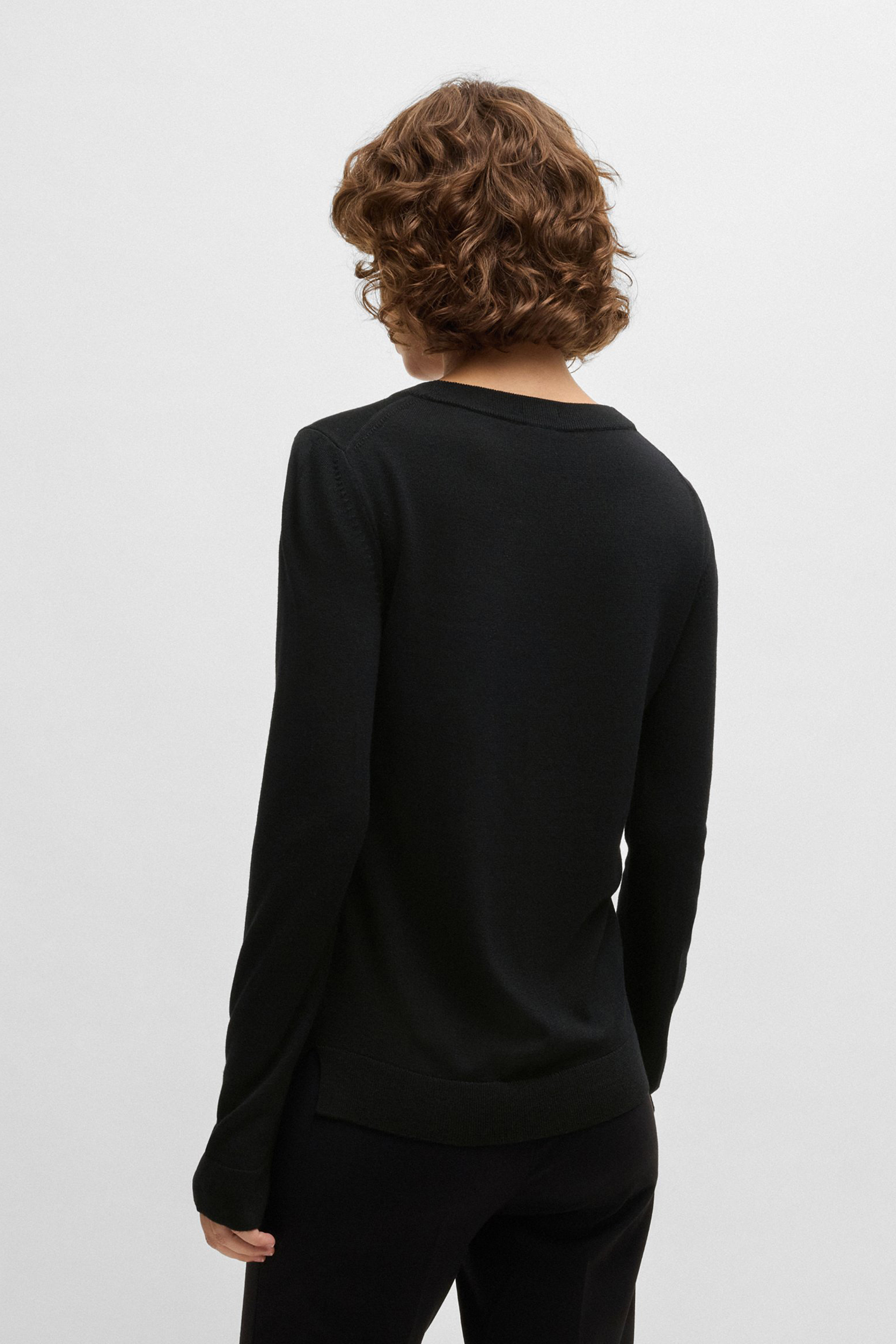 BOSS Regular Fit Virgin Wool Sweater Feganasi Bekleidung, Langarm, Ärmel, Person, Pullover