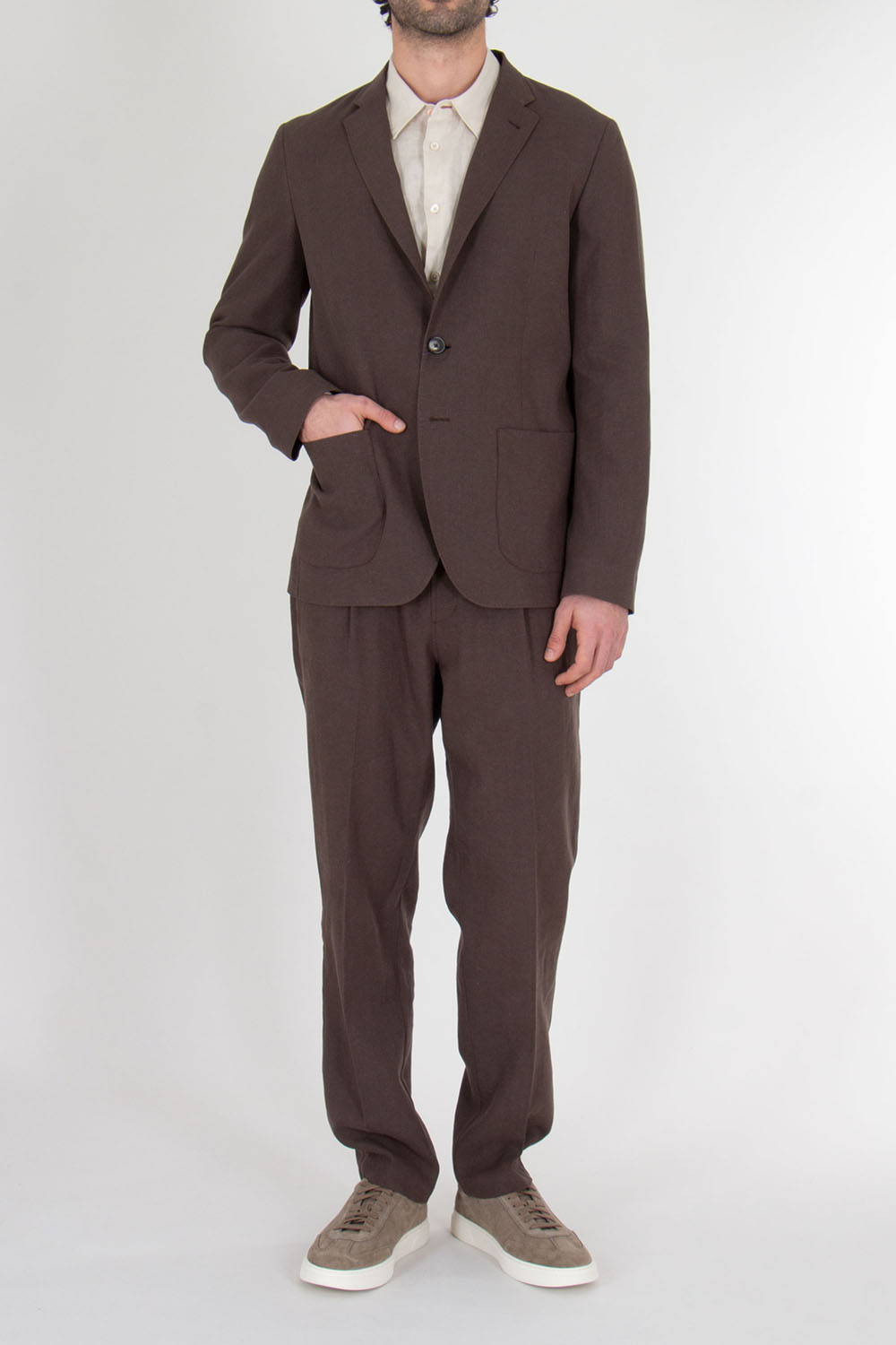 HERNO Regular Fit Cotton Linen Popeline Blazer