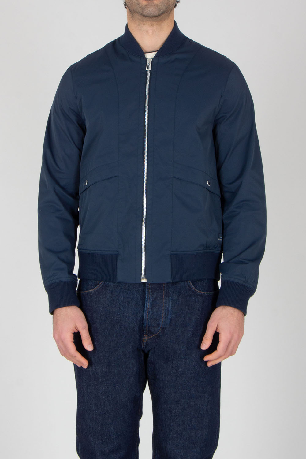 PAUL SMITH Regular Fit Technical Nylon-Cotton Stretch Blend Bomber Jacket