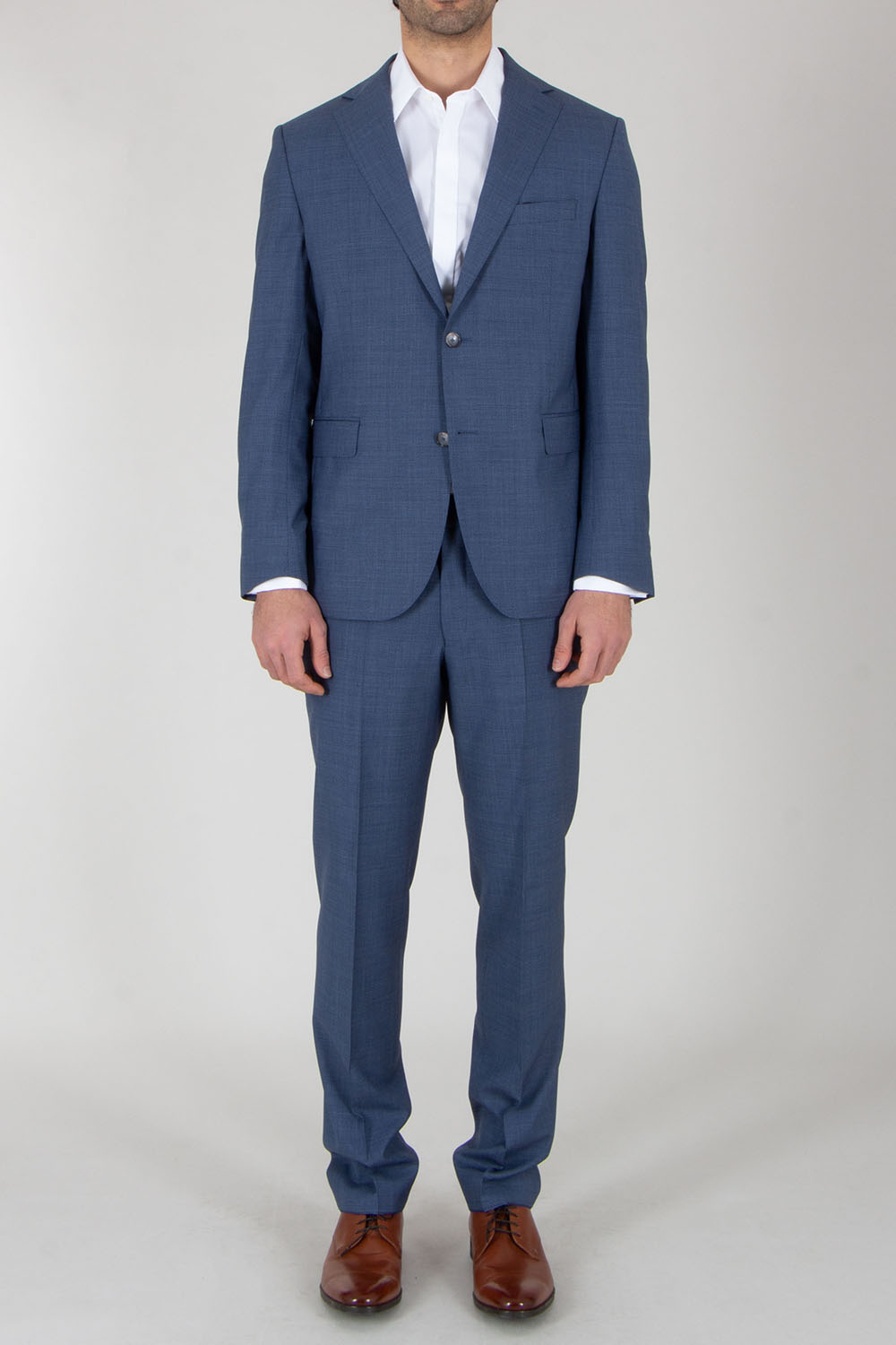 DRESSLER Regular Fit Natural Bi-Stretch Virgin Wool Suit Sean