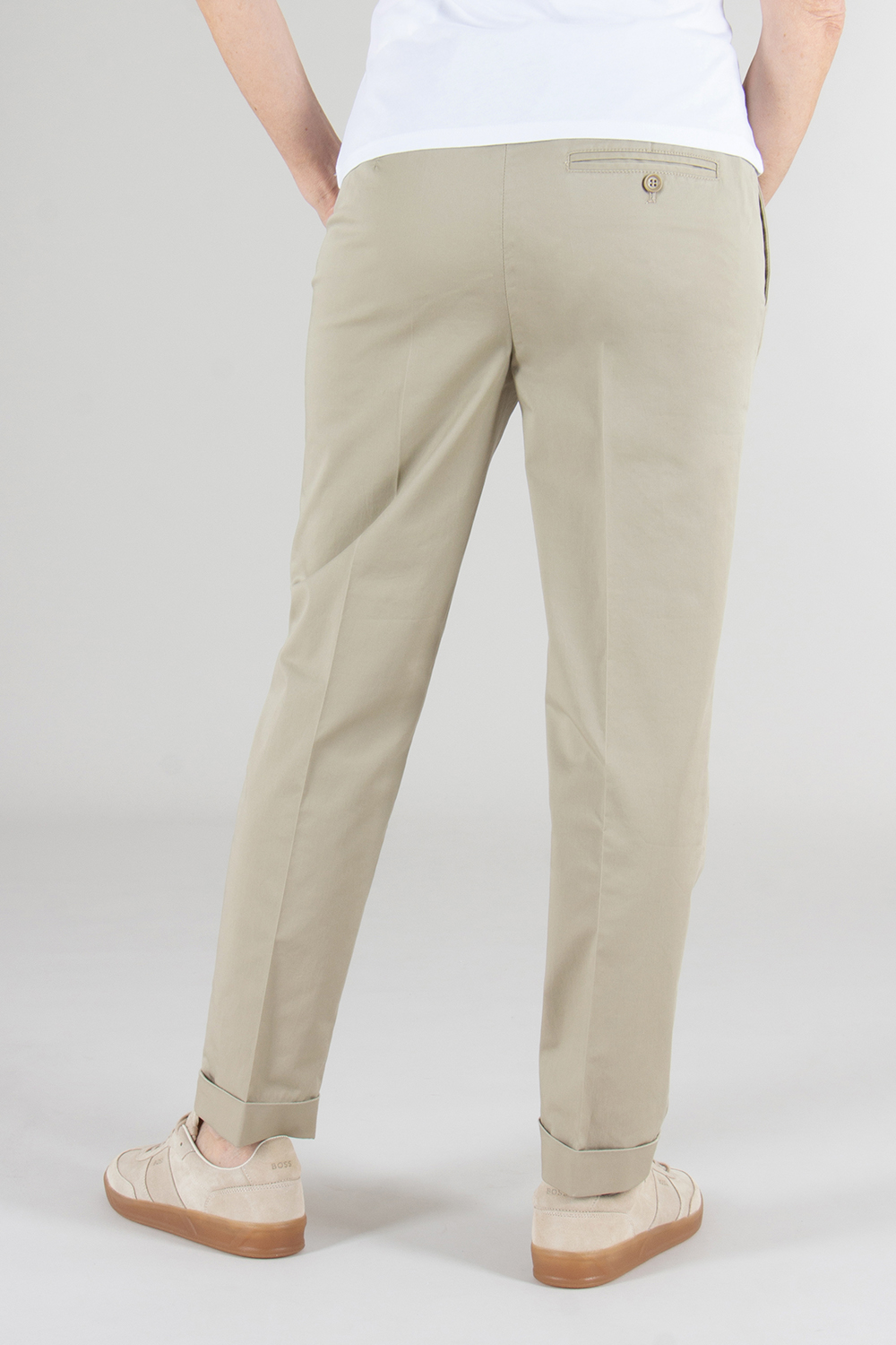 ASPESI Slim Fit Stretch Cotton Twill Trousers 