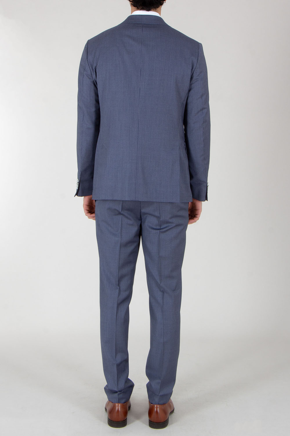 DRESSLER Regular Fit Pinstripe Virgin Wool Stretch Suit Sean