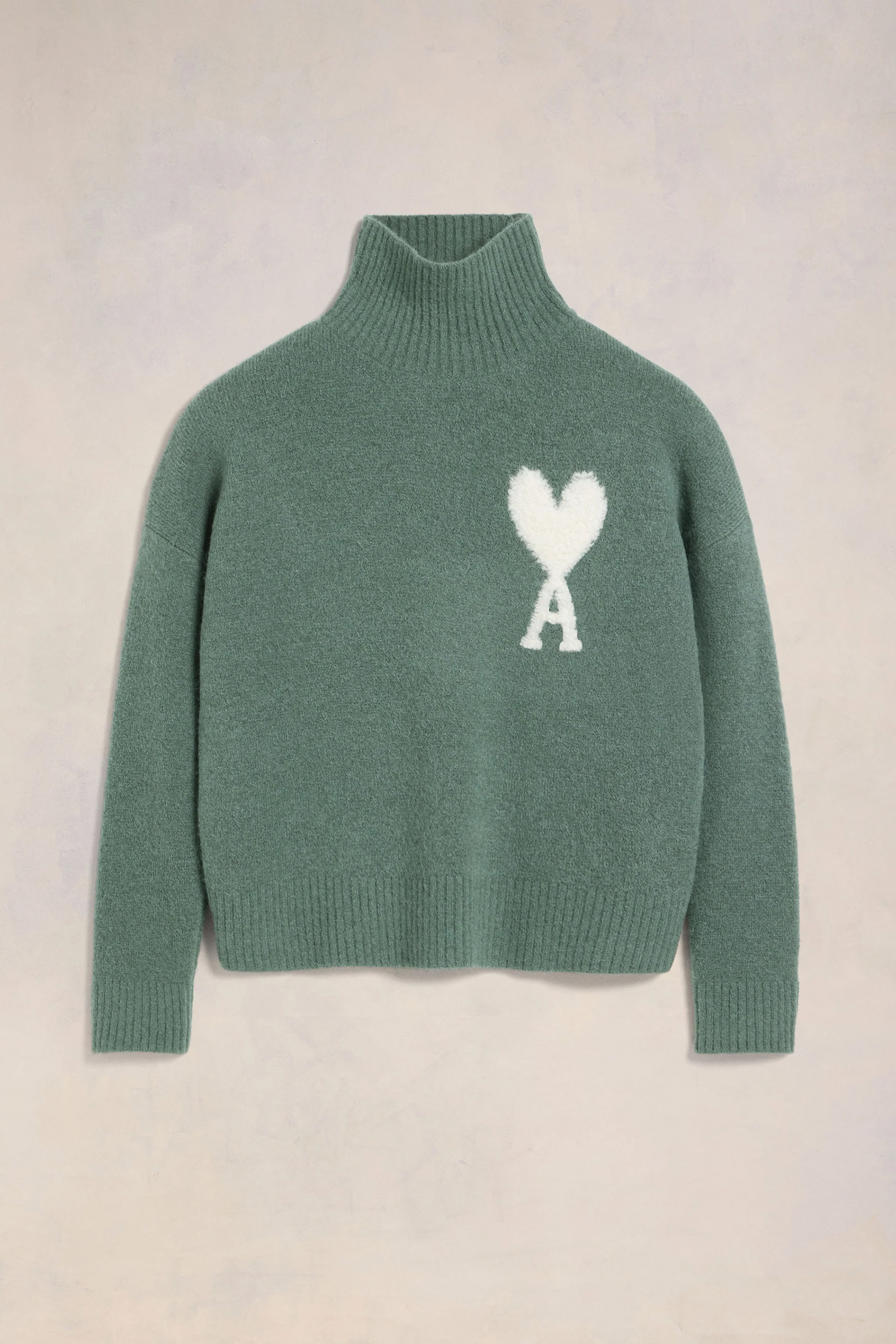 AMI PARIS Ami De Coeur Alpaca Blend Funnel Neck Sweater AMI PARIS Ami De Coeur Alpaca Blend Funnel Neck Sweater
