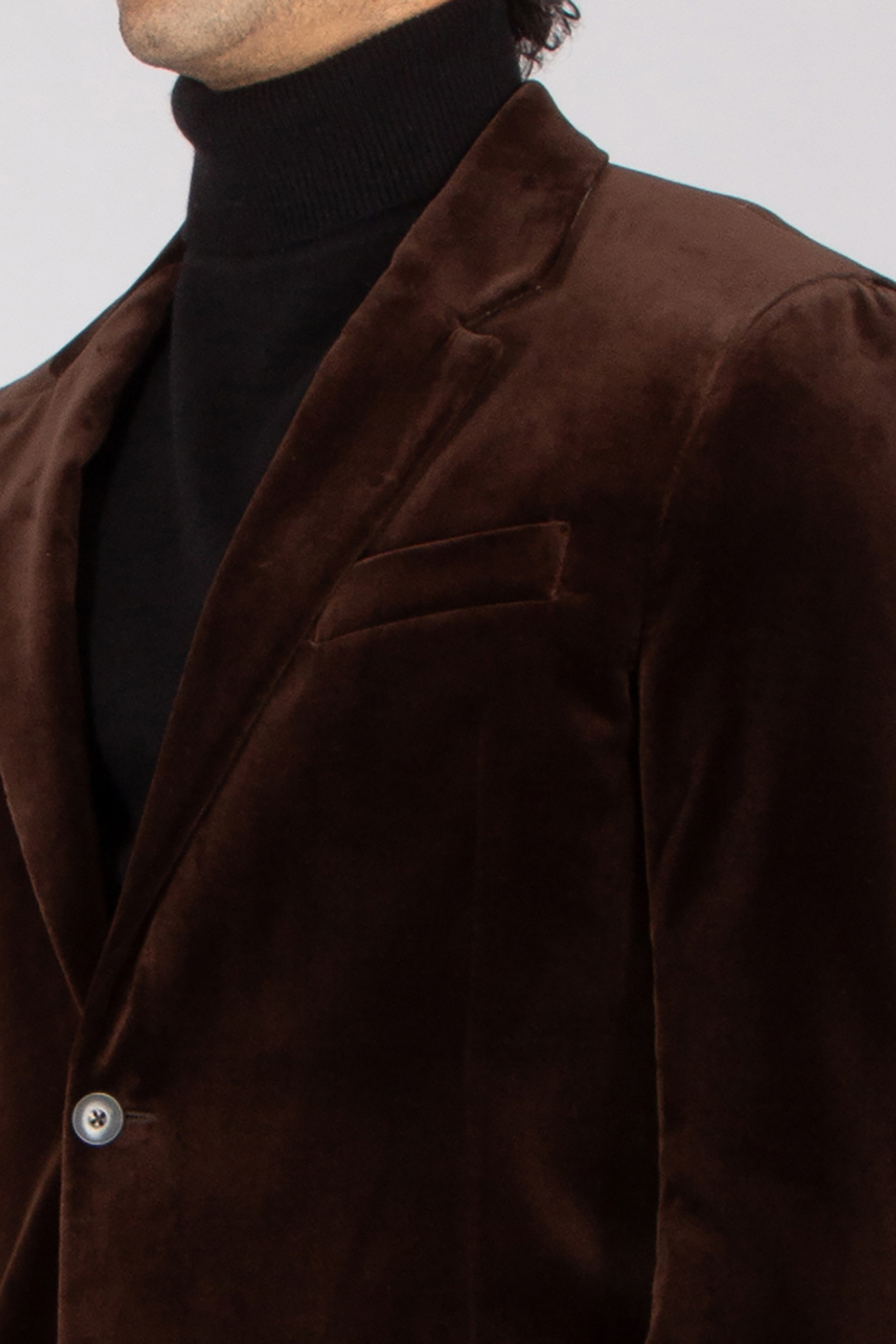 EMPORIO ARMANI Tailored Fit Cotton Velvet Jacket R Line Bekleidung, Mantel, Jacke, Samt, Blazer
