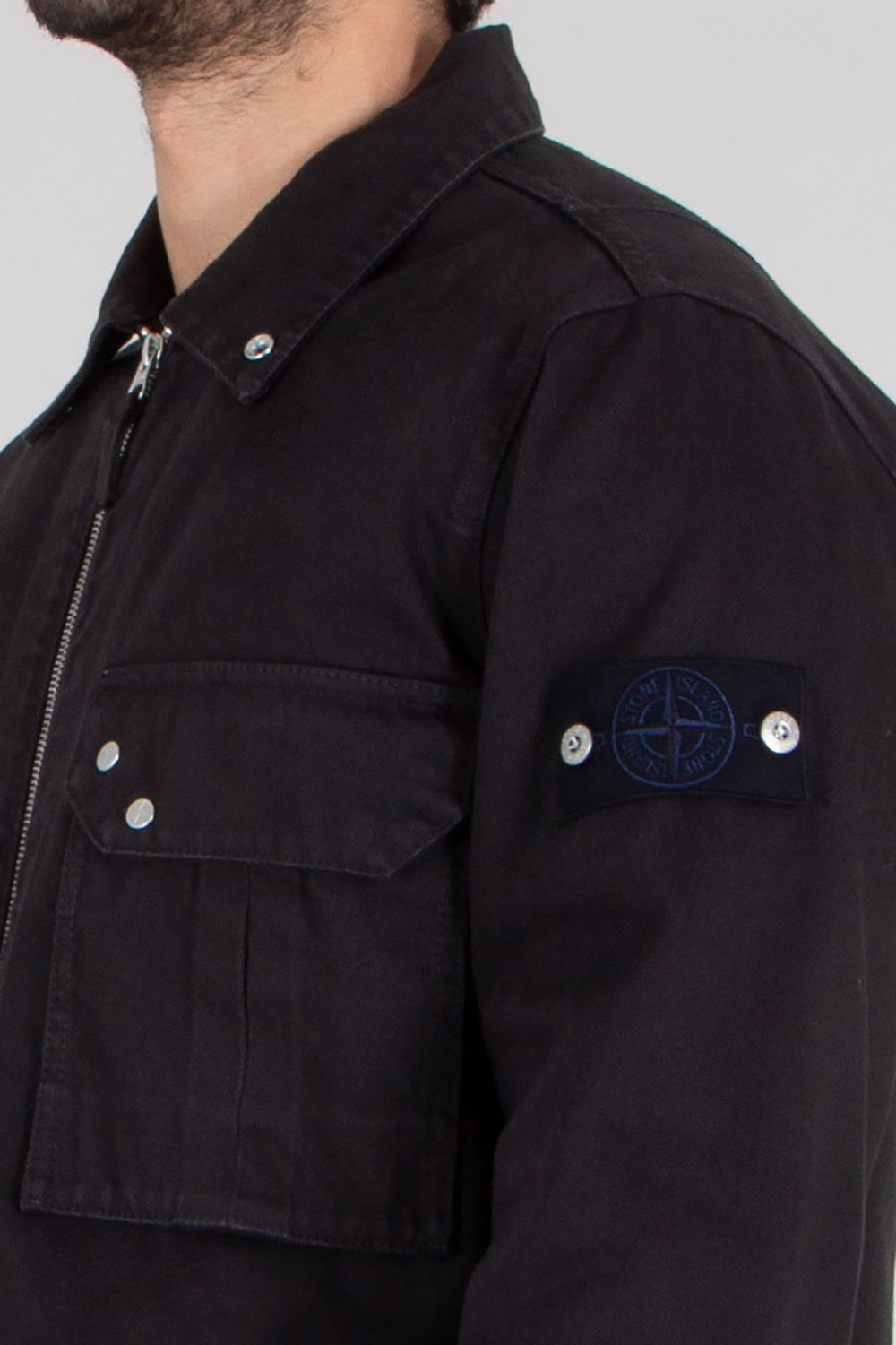 STONE ISLAND Regular Fit Cotton Bull Denim Overshirt