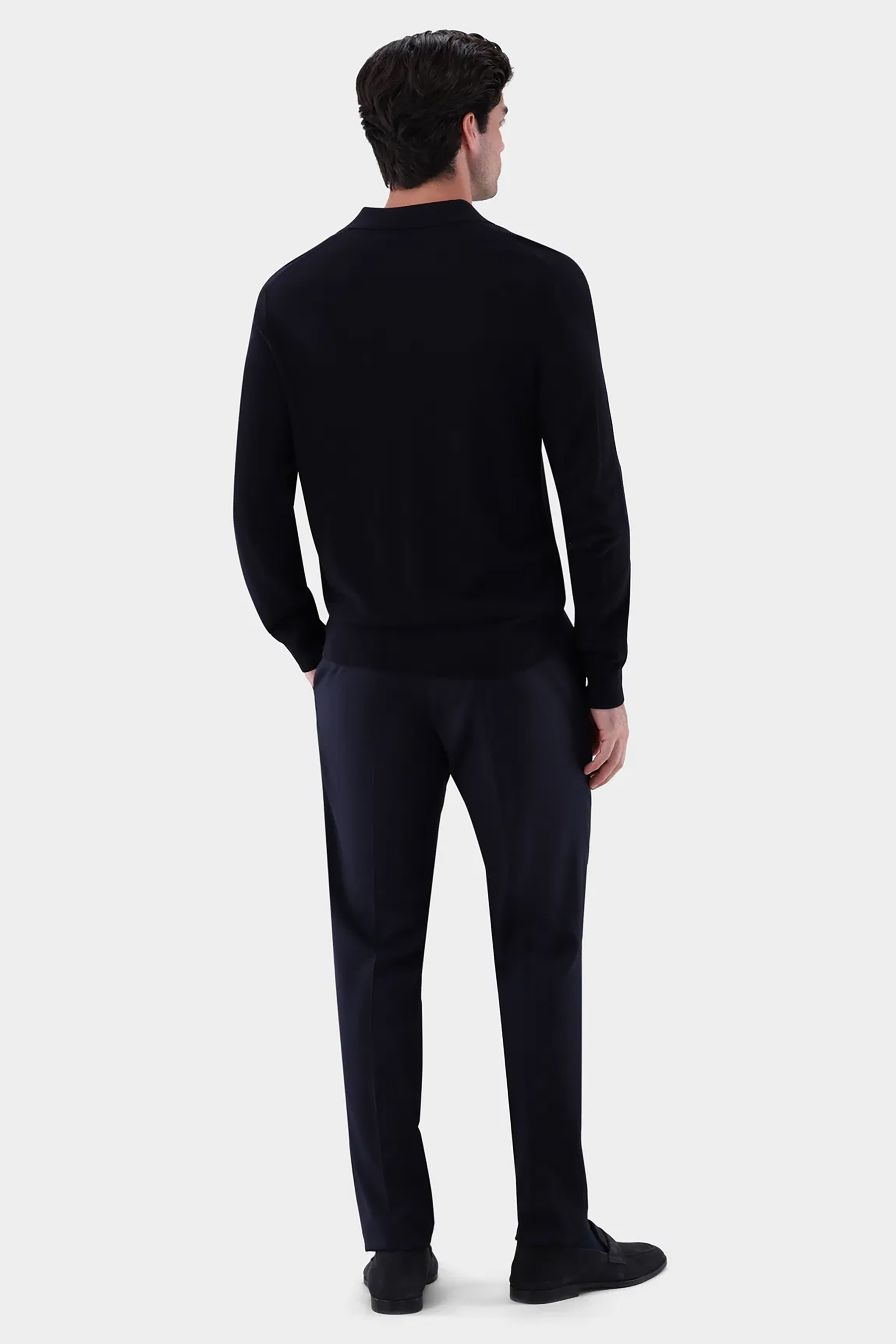 VAN LAACK Regular Fit Virgin Wool Knit Polo Sabri Anzug, Person, Stehend, Erwachsener, Mann