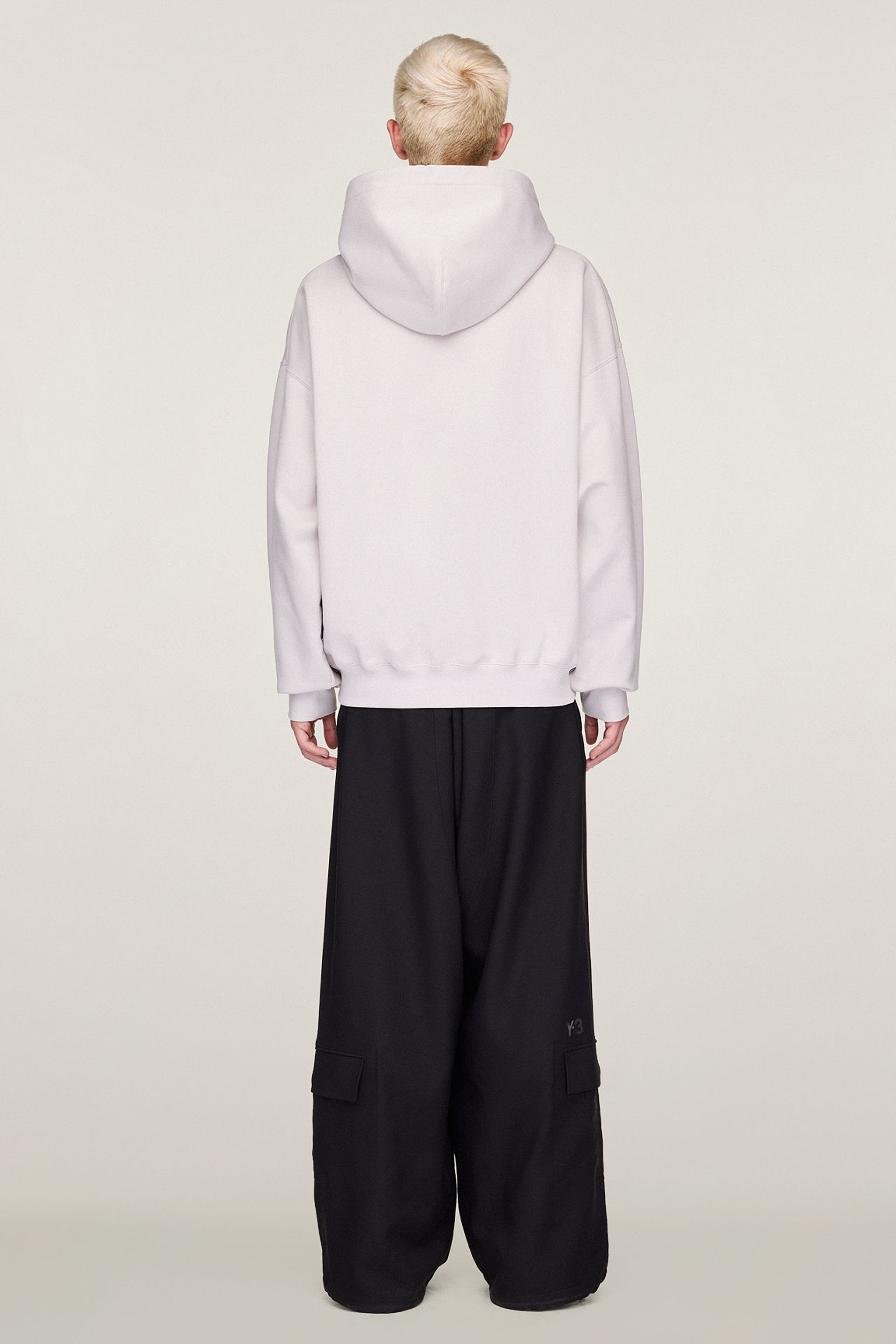 Y-3 Oversized Fit Brushed Cotton Blend French Terry Hoodie Pulli, Sweatshirt, Kapuzenpulli, Mann, Person