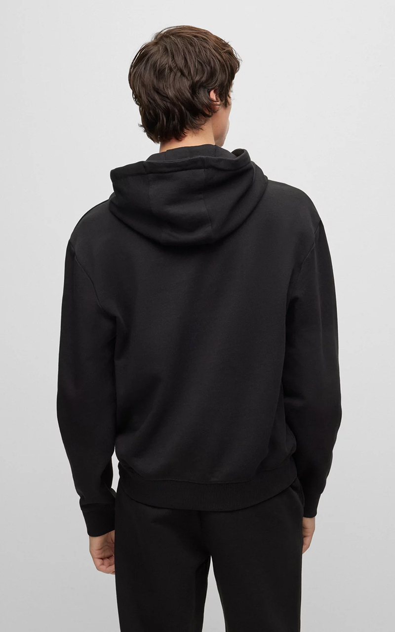 HUGO Relaxed Fit Printed Cotton Terry Hoodie Dapo HUGO Relaxed Fit Printed Cotton Terry Hoodie Dapo