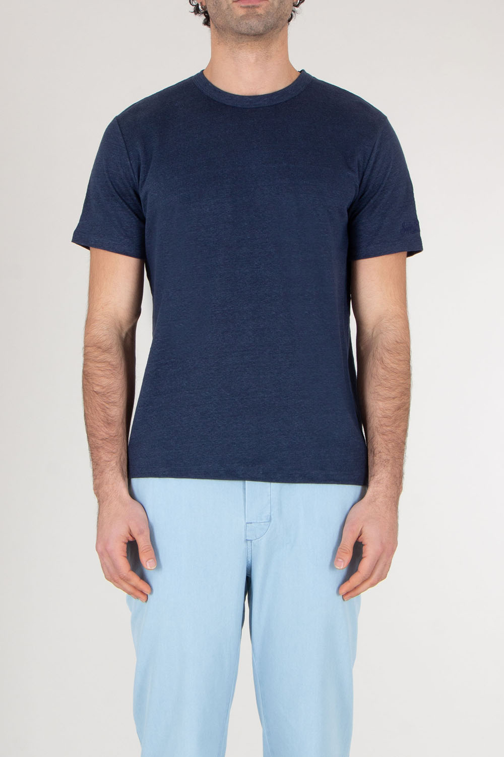 MC 2 SAINT BARTH Regular fit short sleeve Linen T-Shirt Ecsta