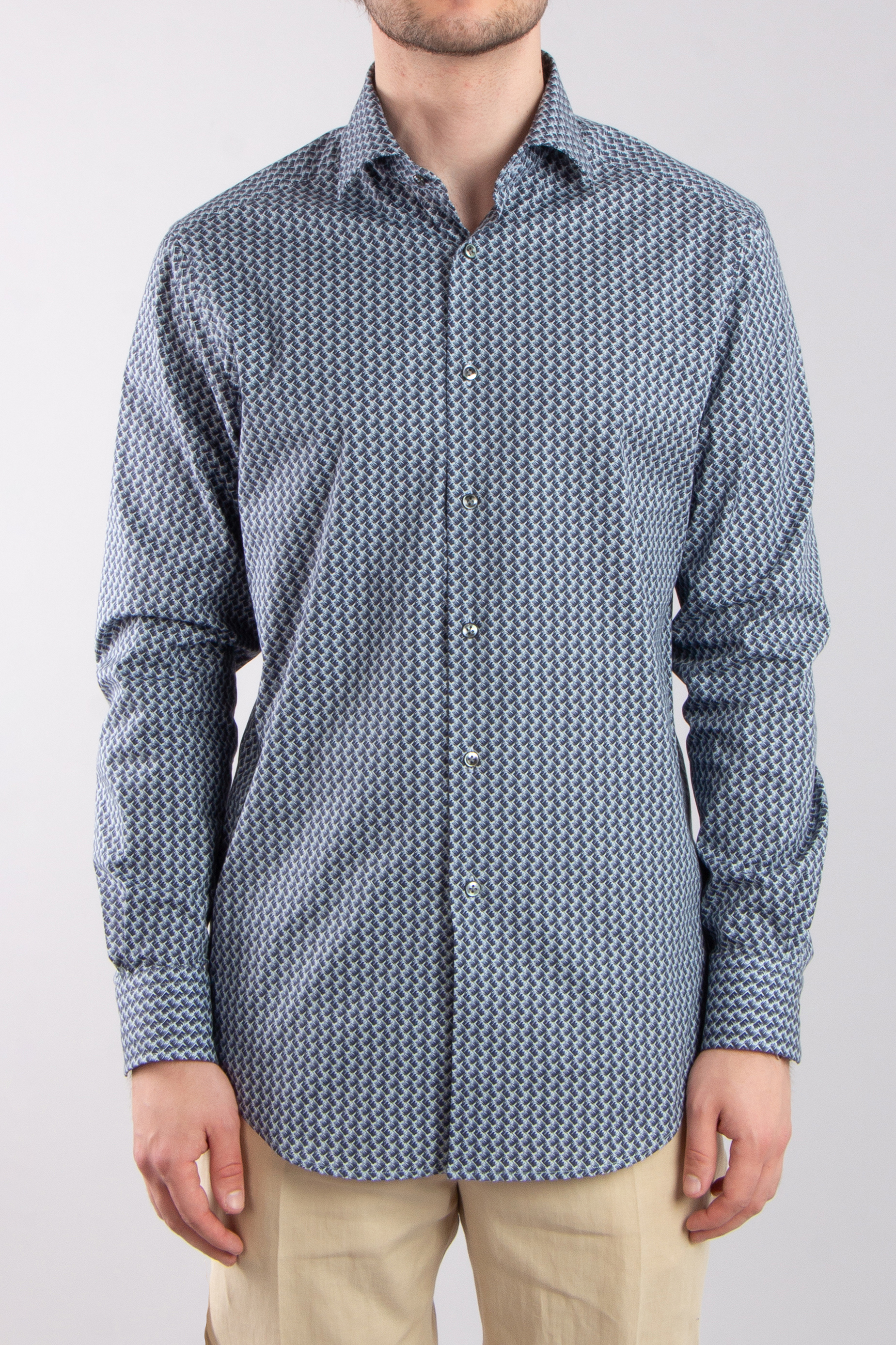 PAL ZILERI Printed Cotton Stretch Shirt PAL ZILERI Printed Cotton Stretch Shirt