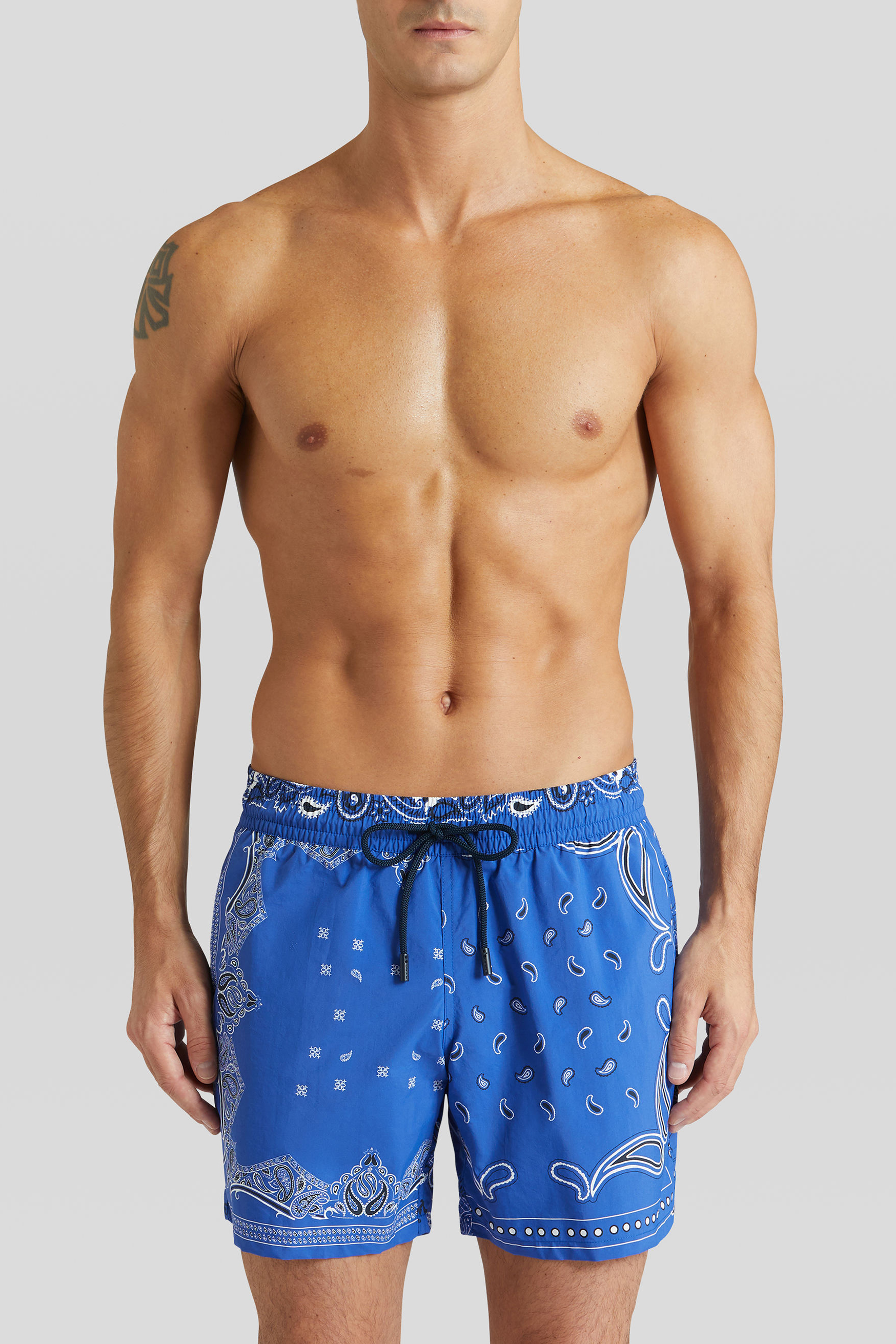 ETRO Swim Shorts With Placed Paisley Bandana