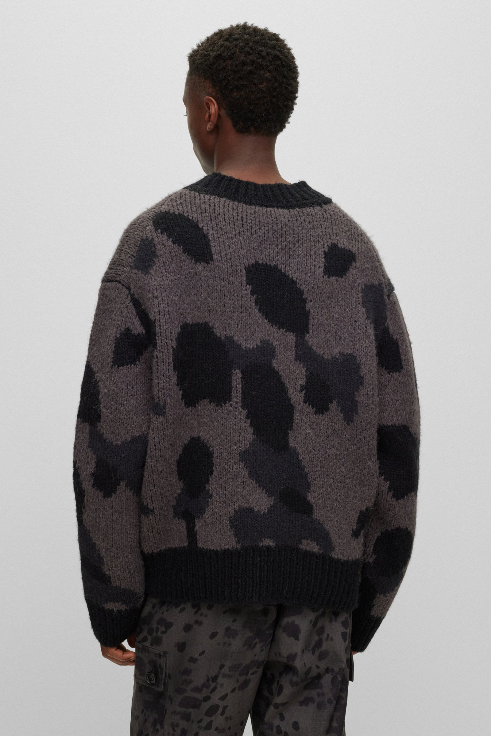 HUGO Dalmatian-Jacquard Alpaca & Wool Blend Sweater Sattiner HUGO Dalmatian-Jacquard Alpaca & Wool Blend Sweater Sattiner