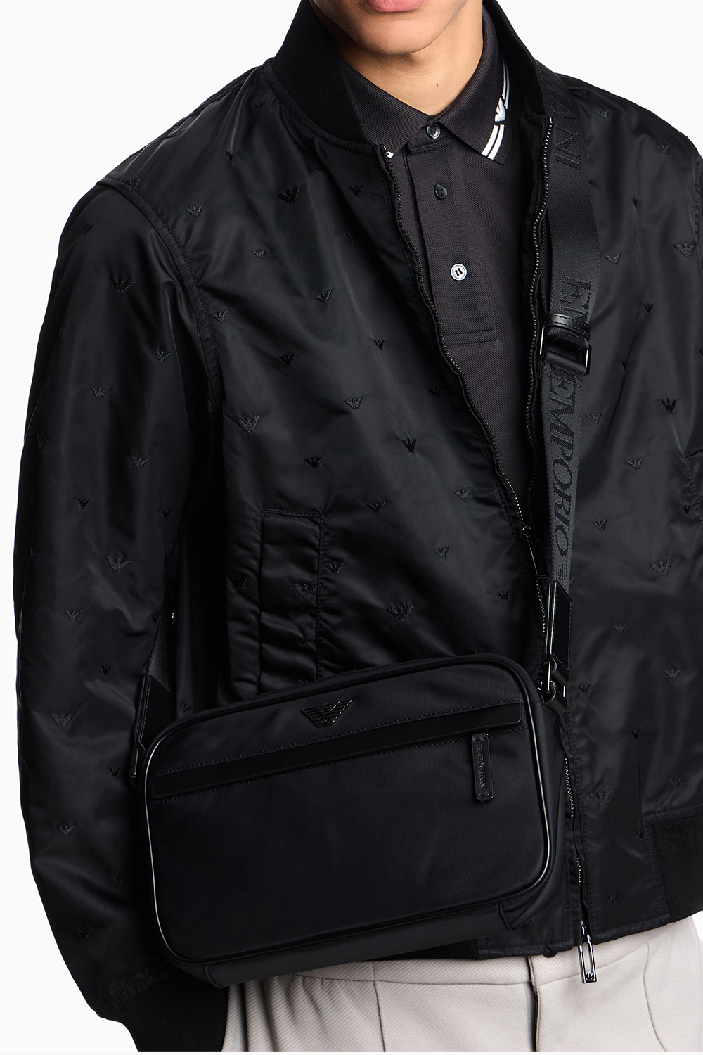  EMOPRIO ARMANI Recycled Nylon Shoulder Bag