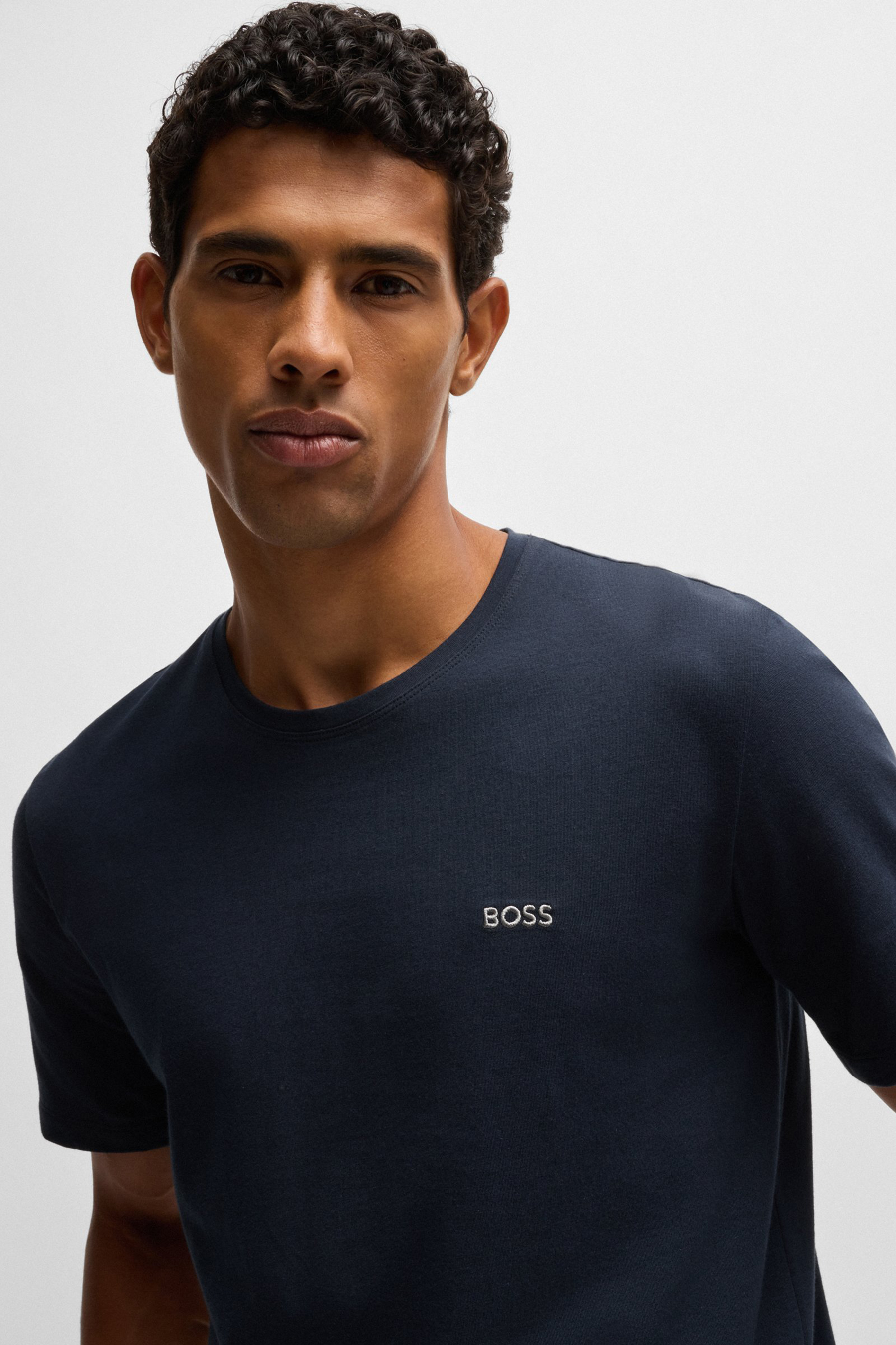 BOSS Regular Fit Embroidered Stretch Cotton Jersey Mix&Match T-Shirt