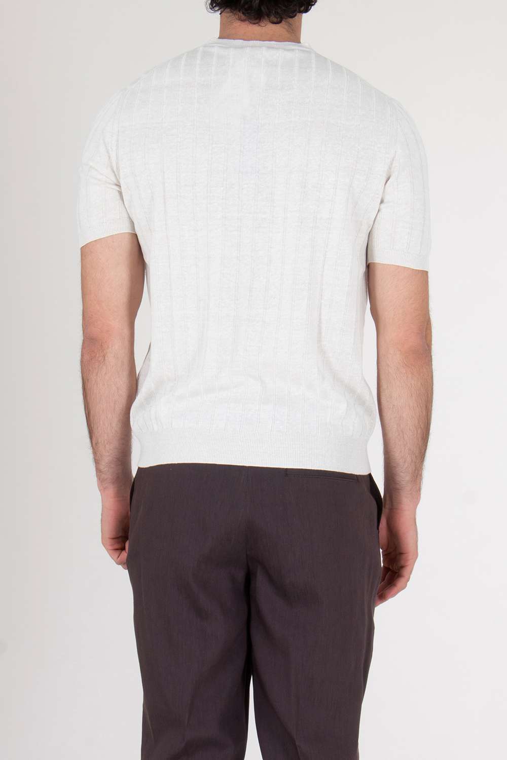 BOGLIOLI Regular Fit Knitted Cotton Linen T-Shirt
