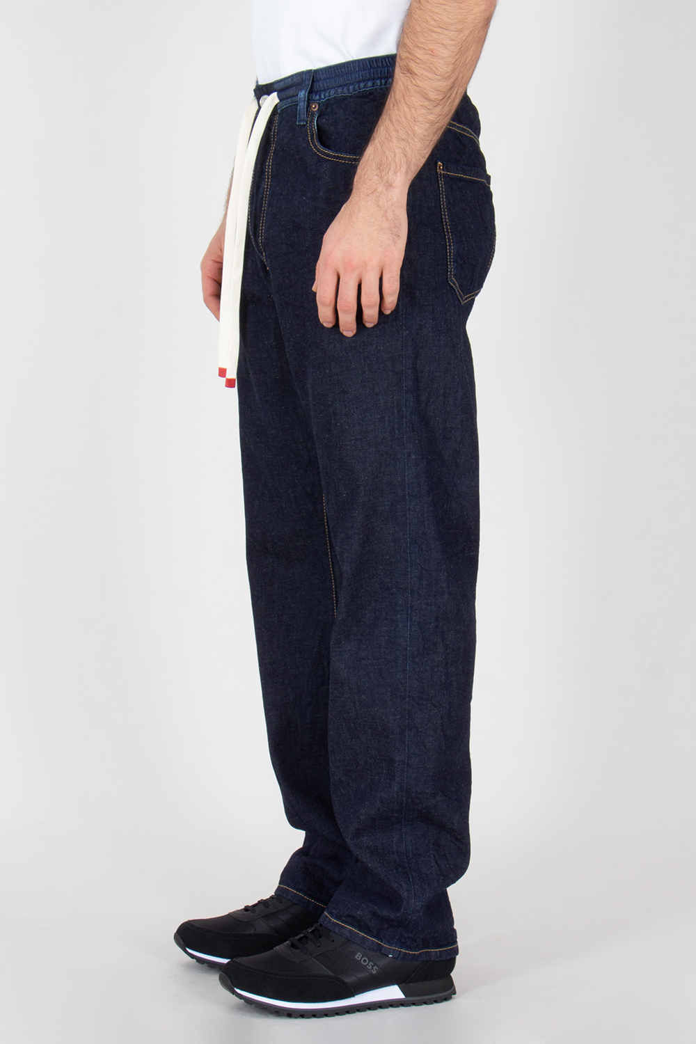 DSQUARED2 Relaxed Fit Cotton-Hemp Denim Drawstring Jeans