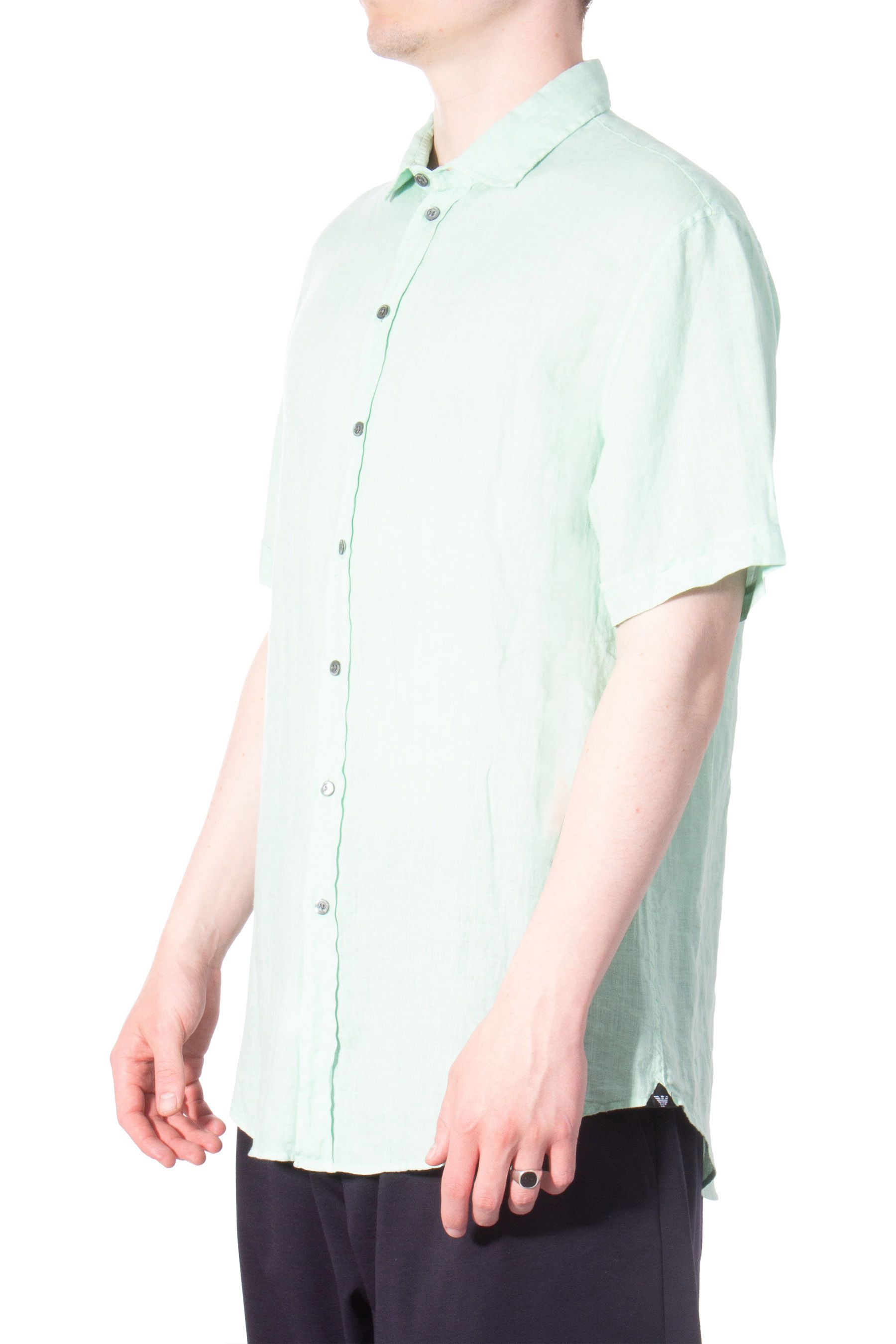 EMPORIO ARMANI Short Sleeve Linen Shirt EMPORIO ARMANI Short Sleeve Linen Shirt