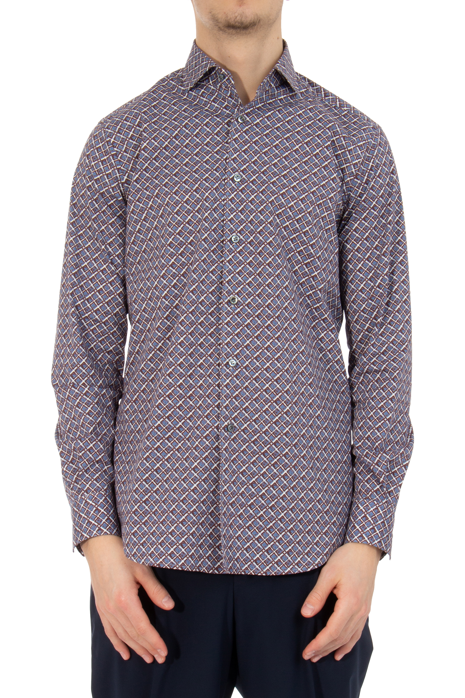 PAL ZILERI Printed Cotton Stretch Shirt PAL ZILERI Printed Cotton Stretch Shirt