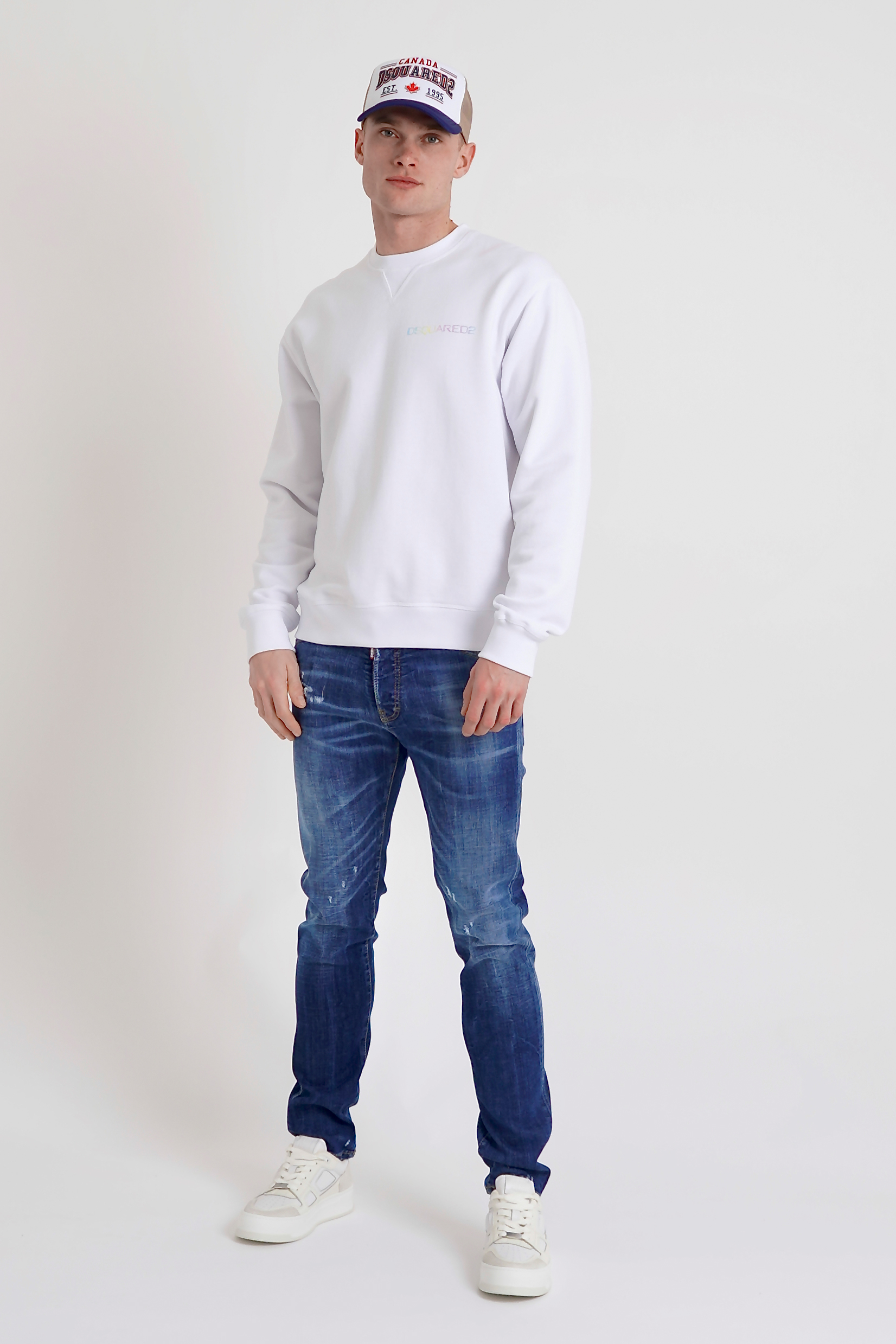 DSQUARED2 Palm Beach Cool Fit Cotton Sweatshirt DSQUARED2 Palm Beach Cool Fit Cotton Sweatshirt