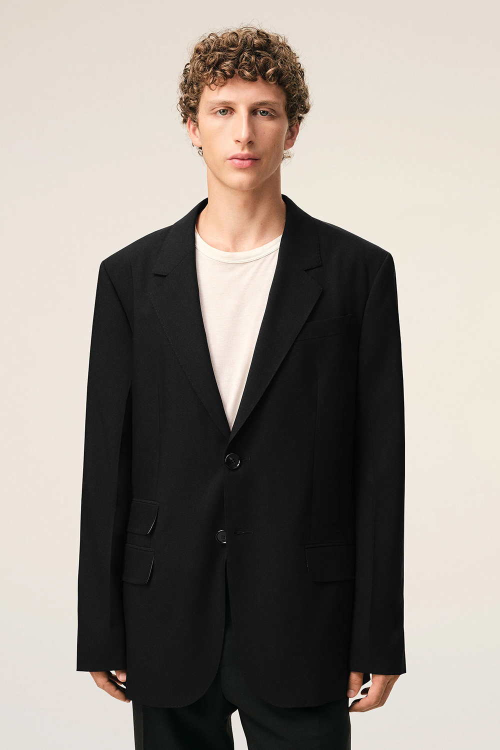 AMI PARIS Relaxed Straight Fit Virgin Wool Gabardine Jacket