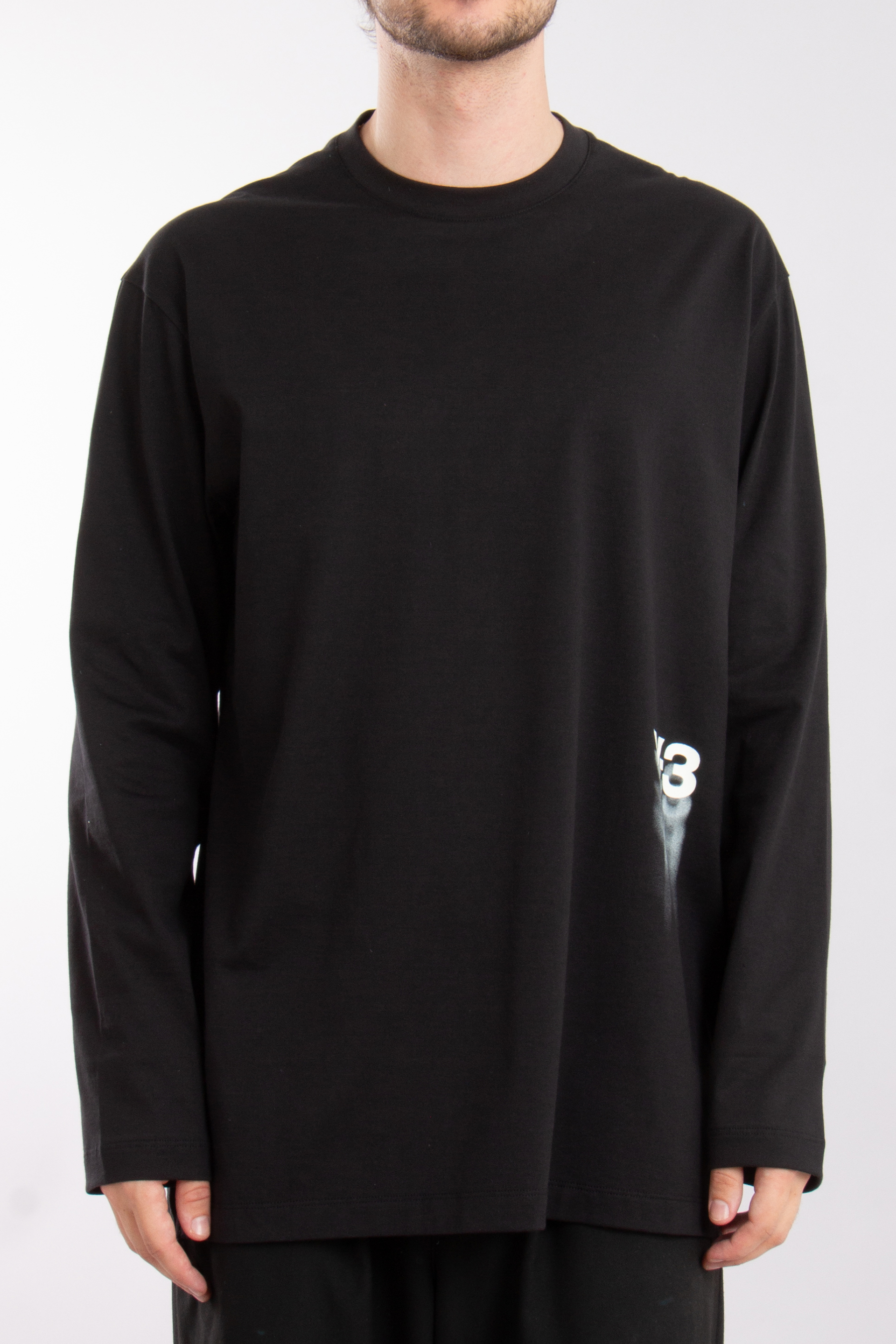 Y-3 Grahic Cotton Jersey Long Sleeve T-Shirt