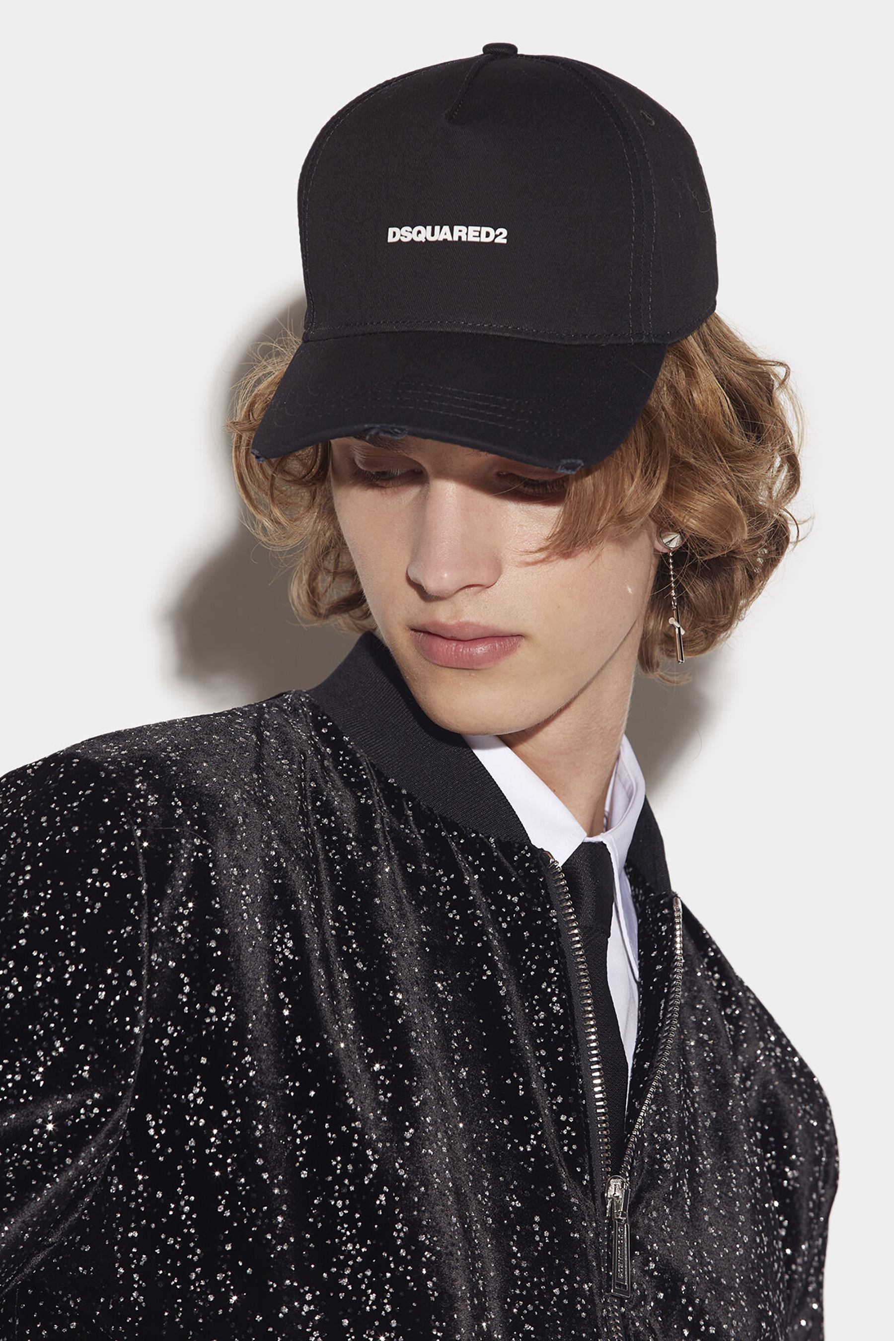 DSQUARED2 Printed Cotton Gabardine Mini Logo Baseball Cap Baseball-Kappe, Kappe, Hut, Person, Formelle Kleidung