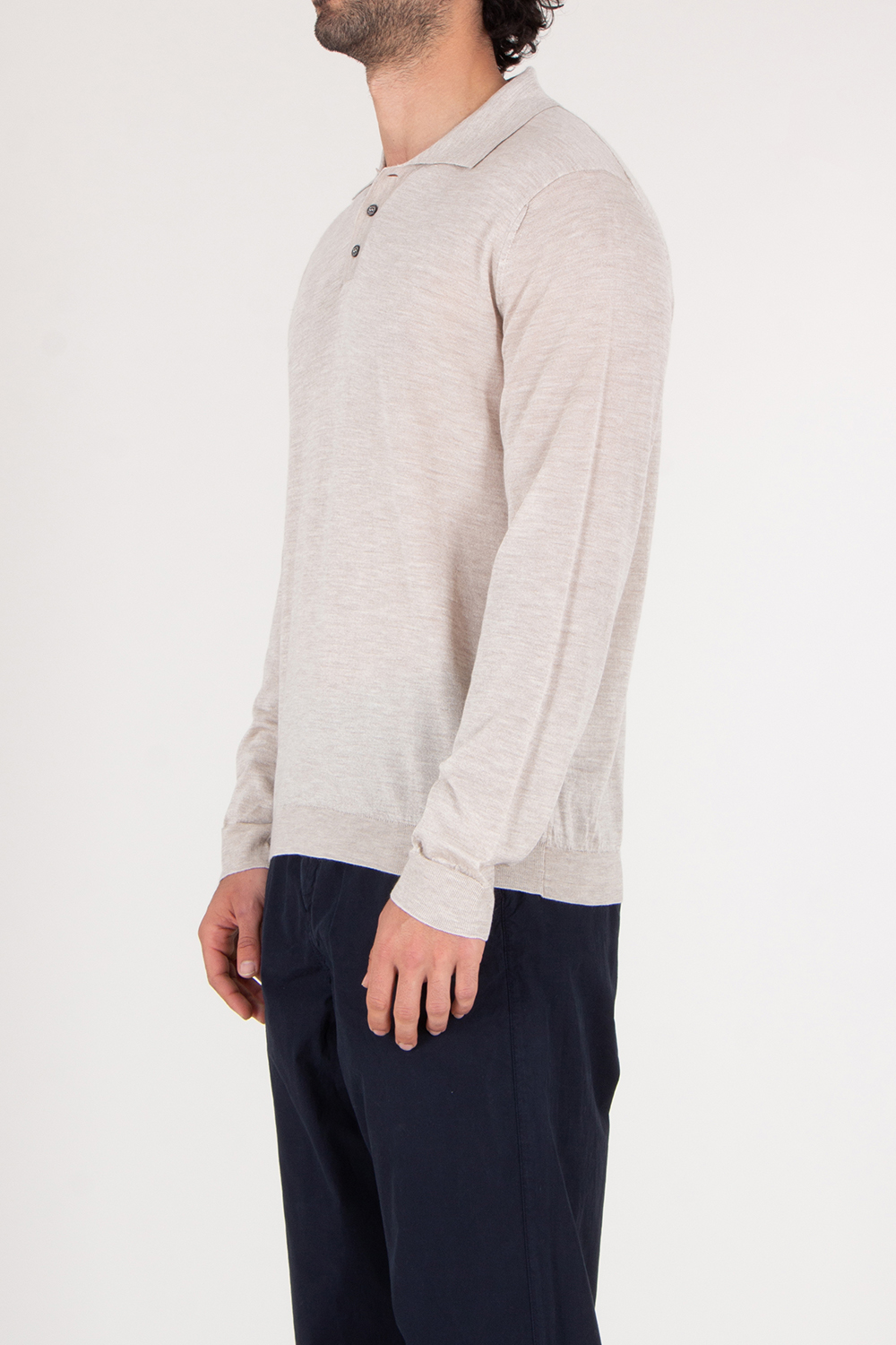 ROBERTO COLLINA  Soft Cashmere Silk Polo Shirt