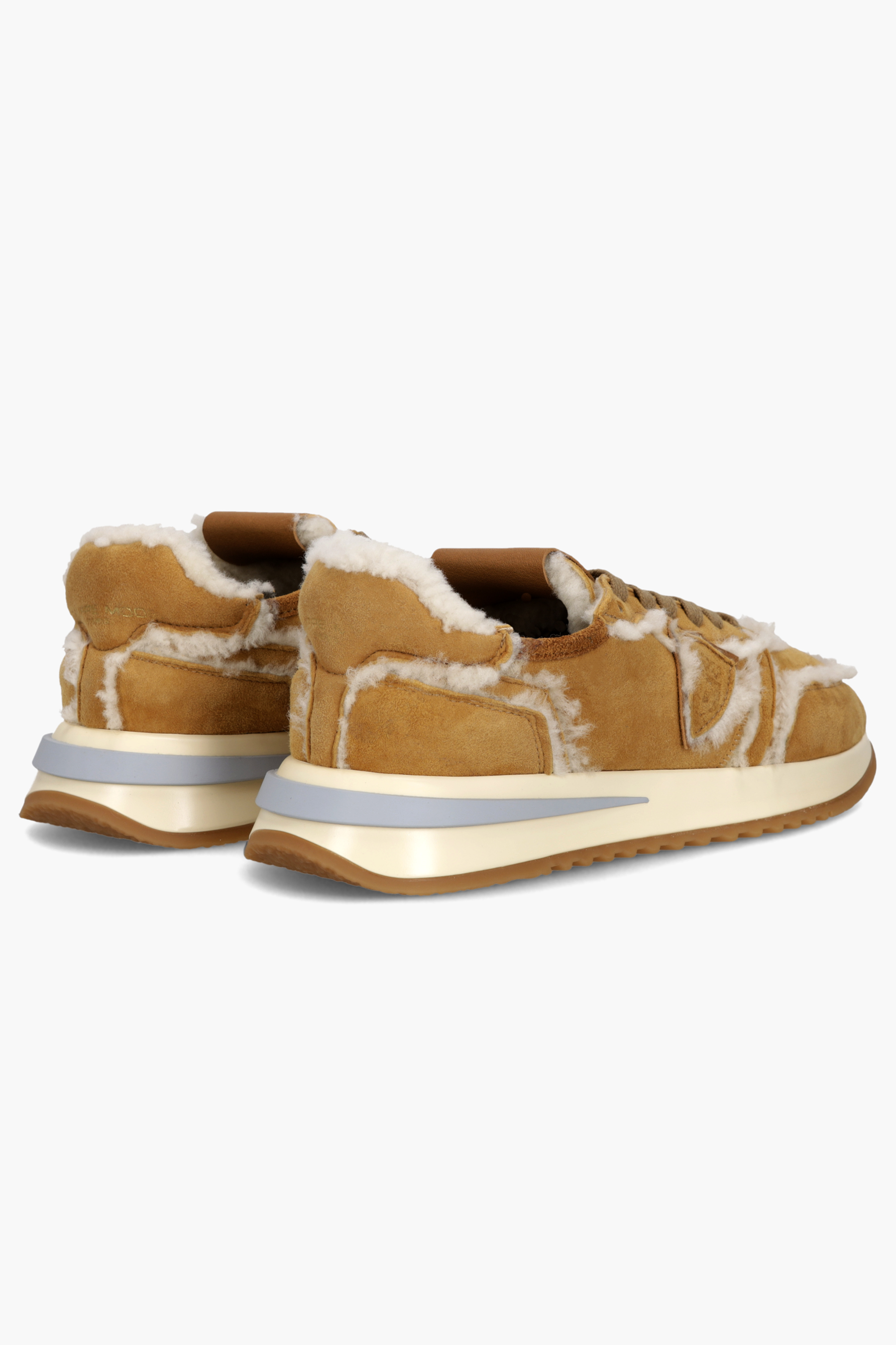 PHILIPPE MODEL Faux Shearling Lined Suede Sneakers Tropez 2.1 Low Bekleidung, Schuhwerk, Schuh, Sneaker, Wildleder