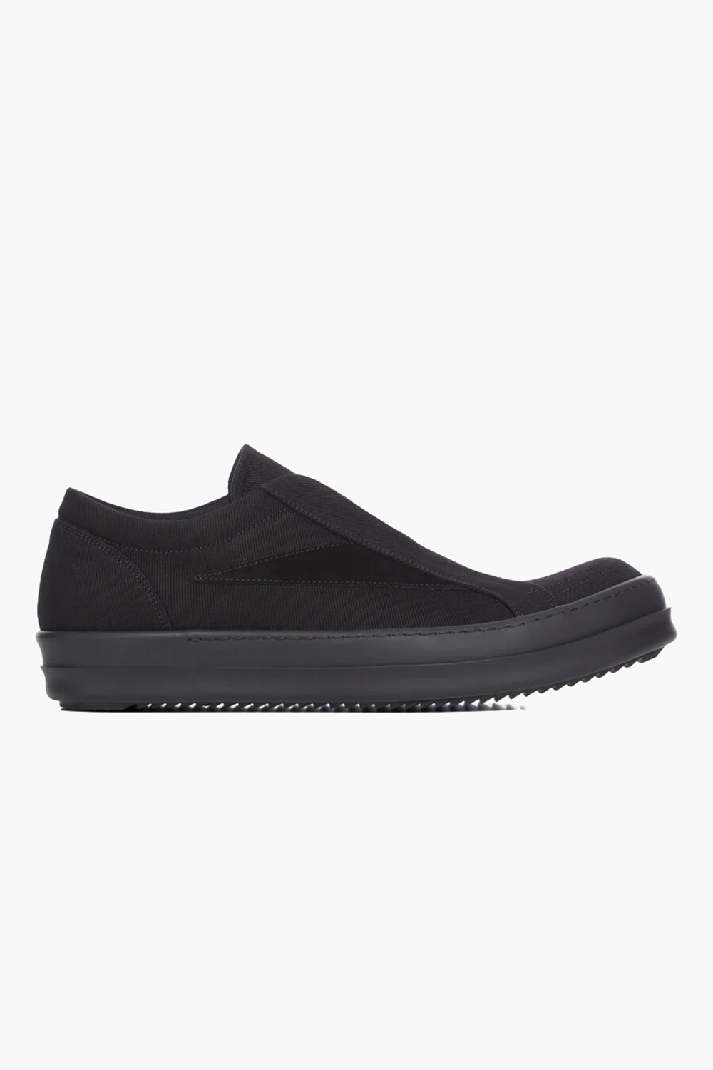 RICK OWENS DRKSHDW Overdyed Denim & Suede Laceless Vintage Sneakers 