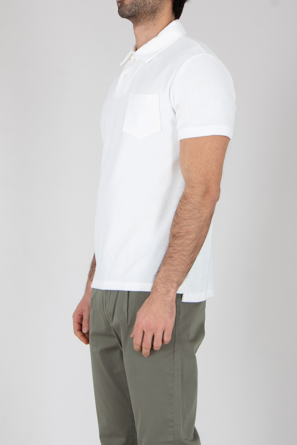 AURÉLIEN Slim Fit Cotton Blend Terry Polo Shirt