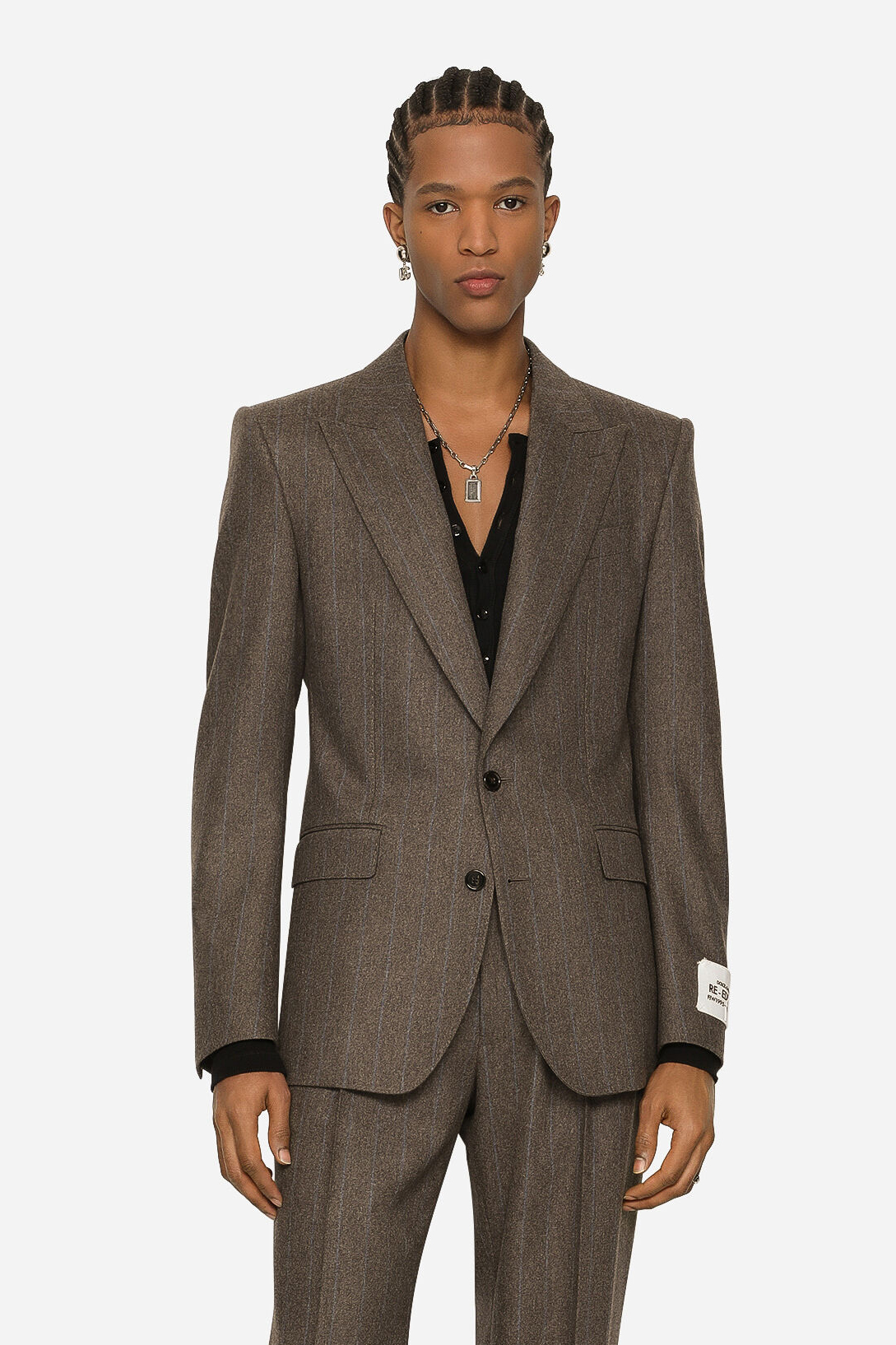 DOLCE & GABBANA Re-Edition Pinstripe Flannel Stretch Jacket