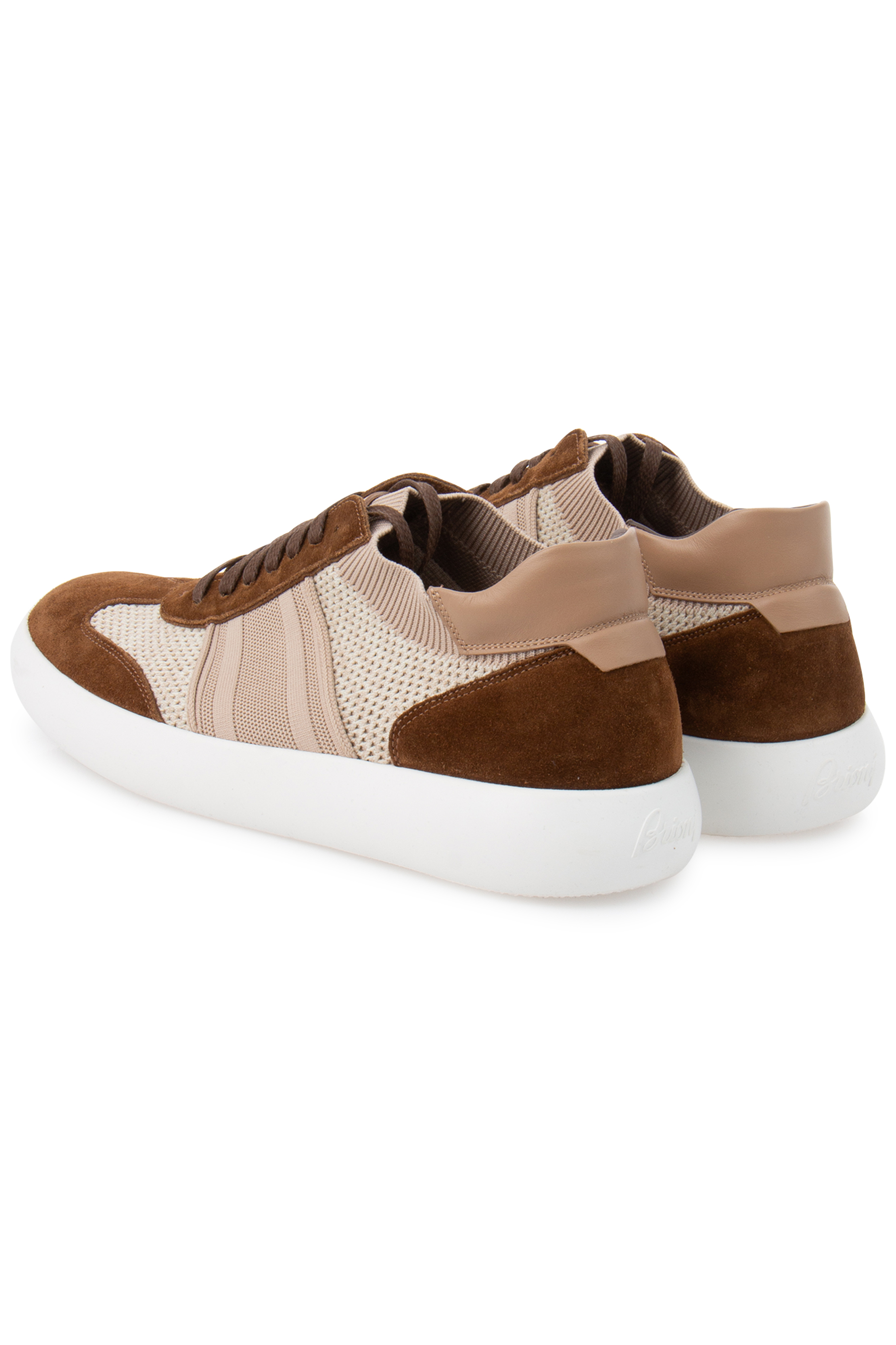 BRIONI Leather & Knit Fabric Sneakers BRIONI Leather & Knit Fabric Sneakers