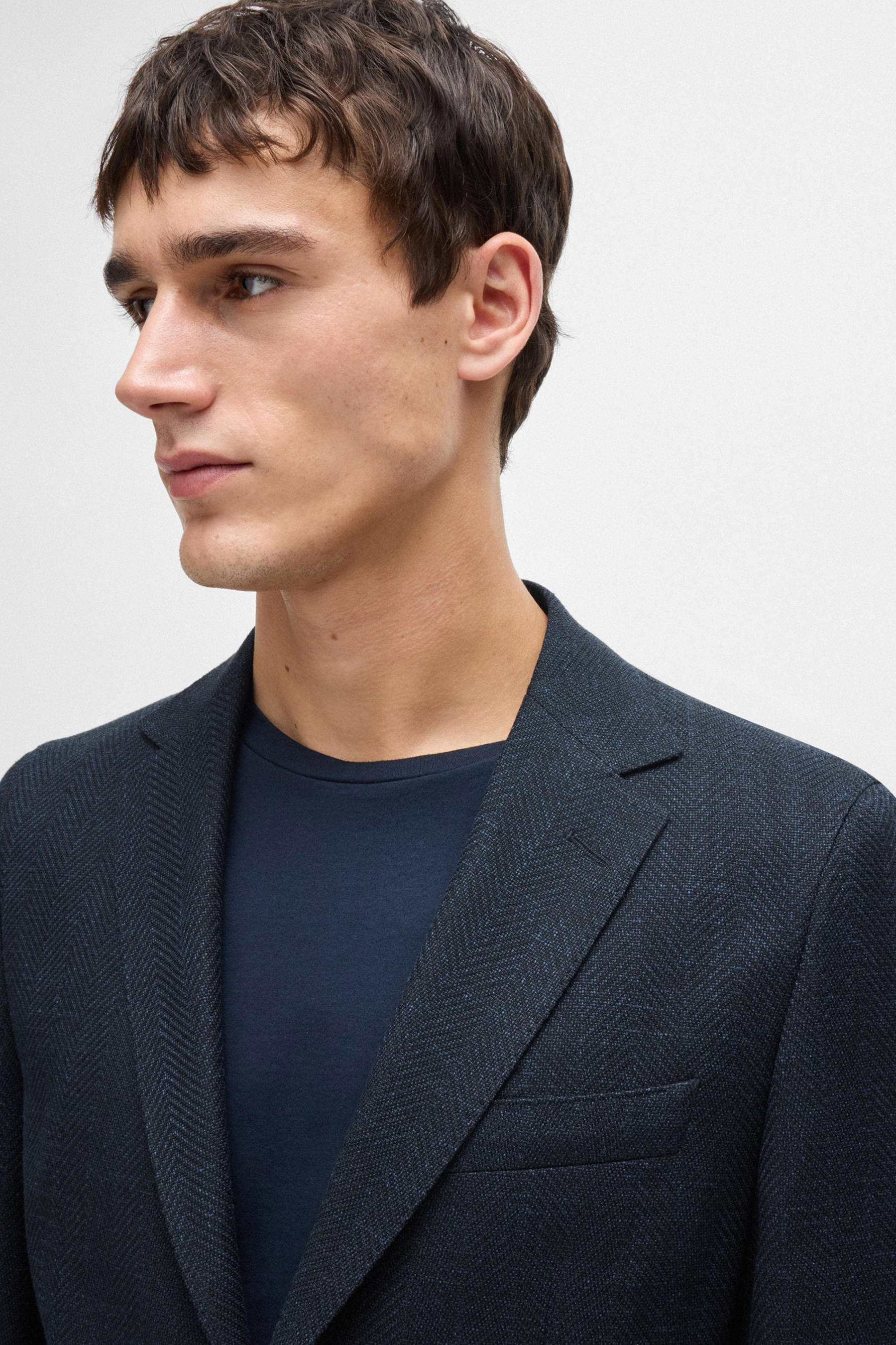 BOSS Herringbone Stretch-Cotton Blend Jacket C-Jaye BOSS Herringbone Stretch-Cotton Blend Jacket C-Jaye