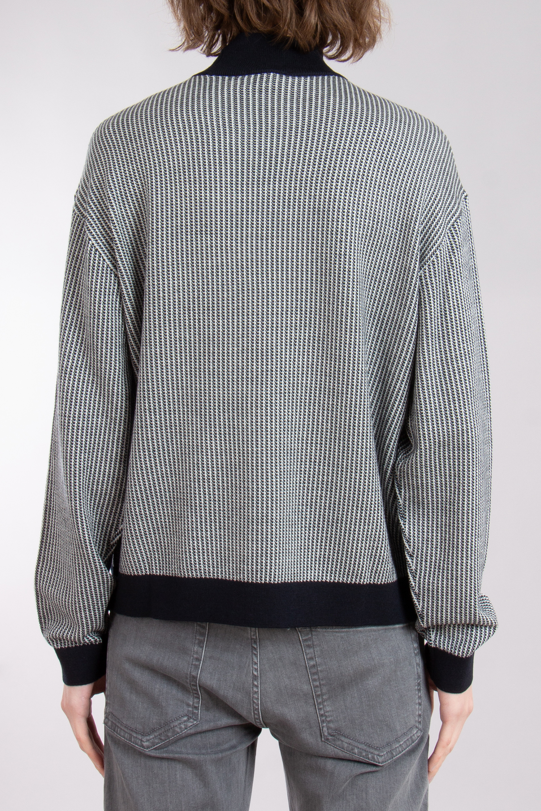 EMPORIO ARMANI Micro Pattern Virgin Wool Jacquard Sweater EMPORIO ARMANI Micro Pattern Virgin Wool Jacquard Sweater