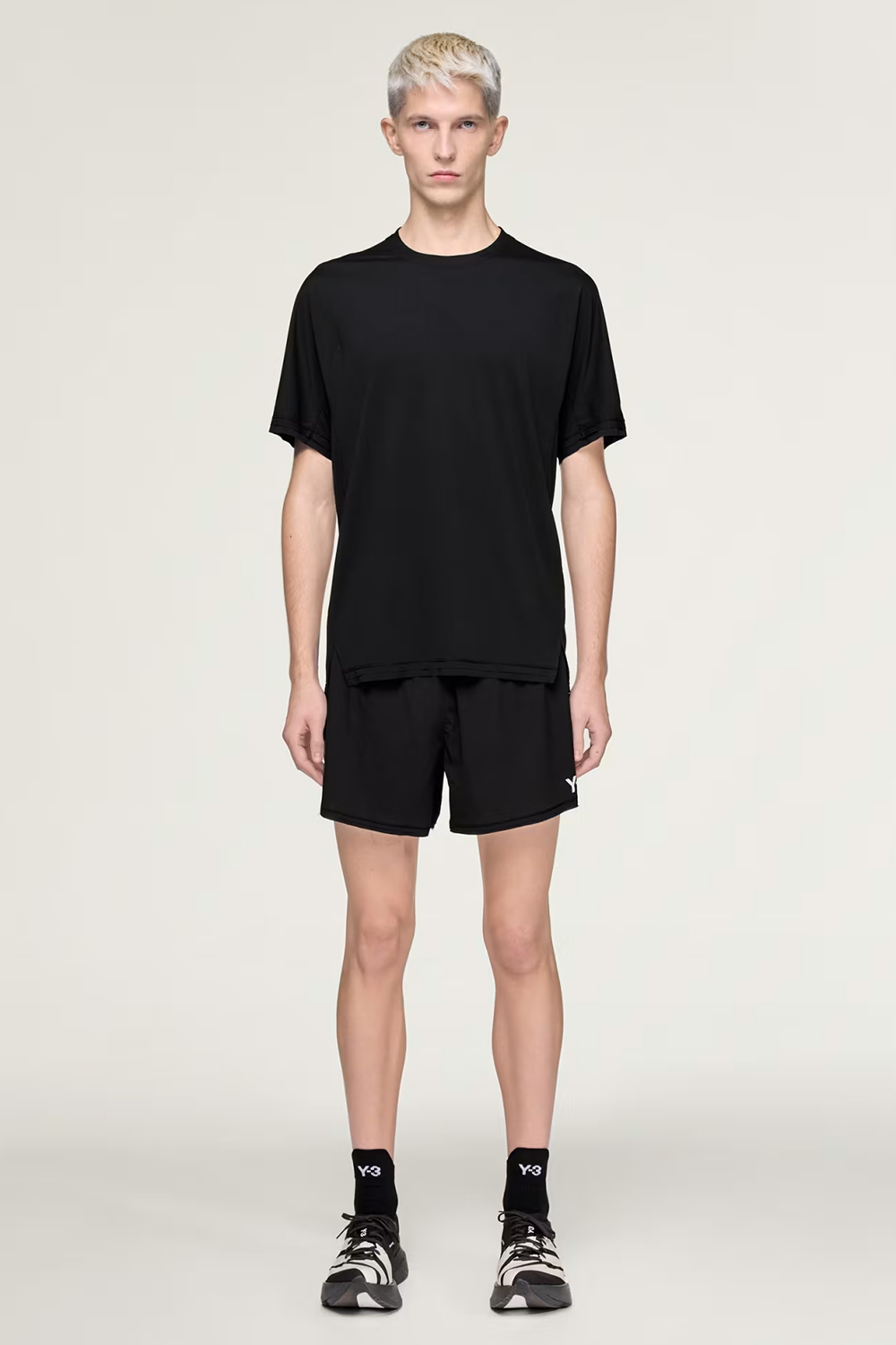 Y-3 Slim Fit Pleated Nylon Stretch Running Shorts