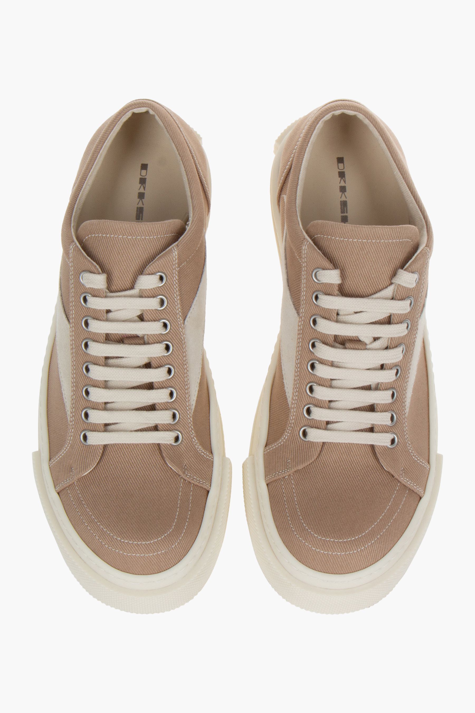 RICK OWENS DRKSHDW Overdyed Denim & Suede Vintage Low Sneakers