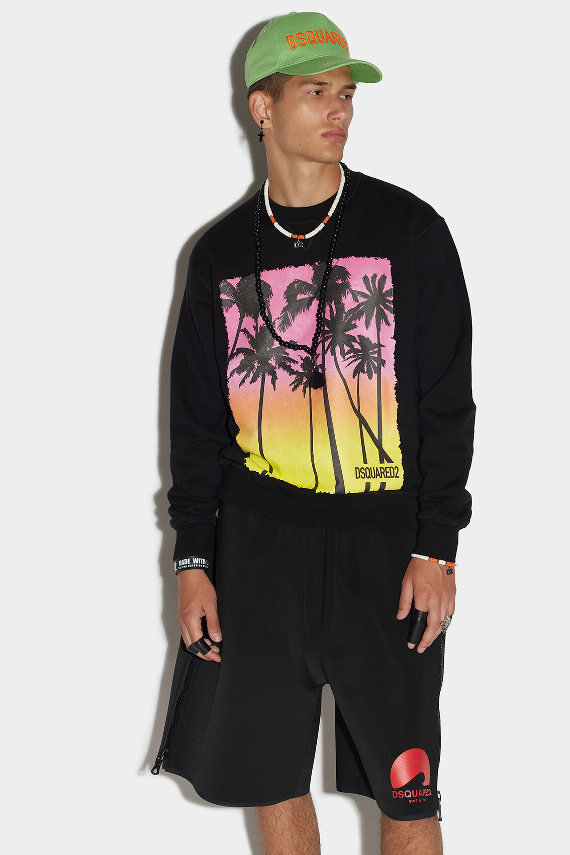DSQUARED2 Cool Fit Sunrise Print Cotton Sweatshirt