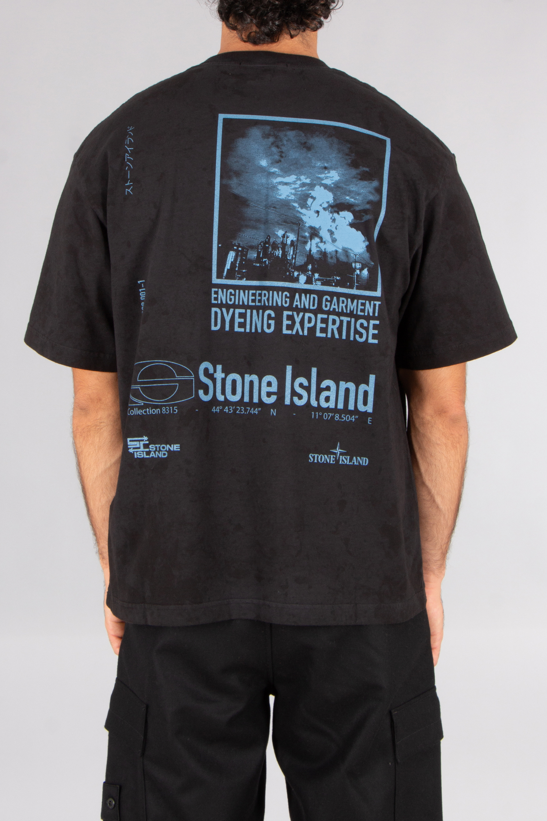 STONE ISLAND Regular Fit Megacity Sky Print Paintball Treatment Combed Organic Cotton Jersey T-Shirt T-shirt, Erwachsener, Männlich, Mann, Person