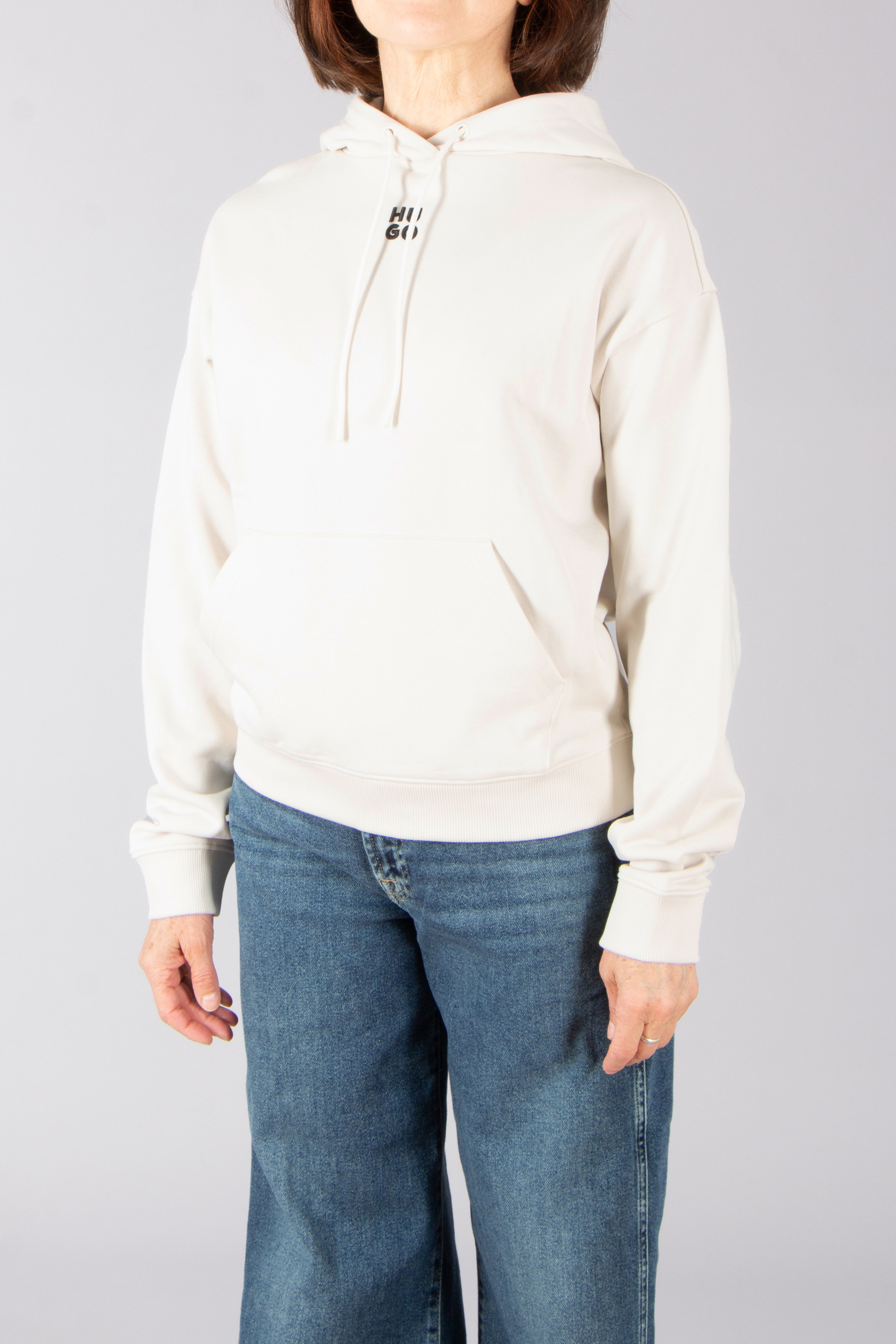 HUGO Relaxed Fit Embroidered Cotton French Terry Hoodie Delfinia 