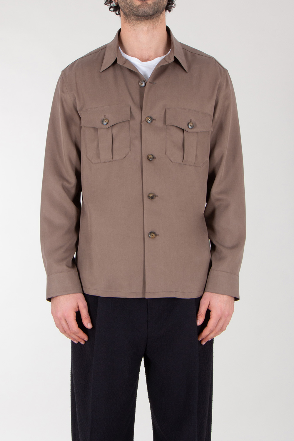 CANALI Regular Fit Lyocell Shirt Jacket