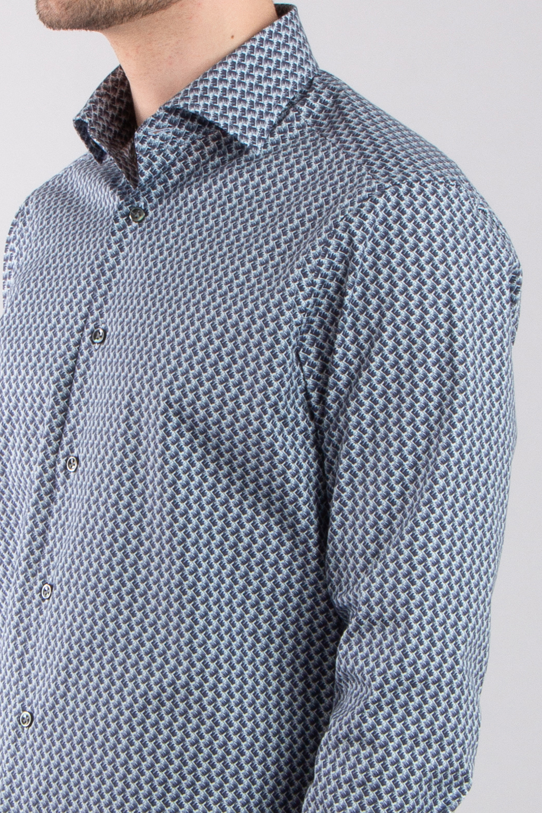 PAL ZILERI Printed Cotton Stretch Shirt PAL ZILERI Printed Cotton Stretch Shirt