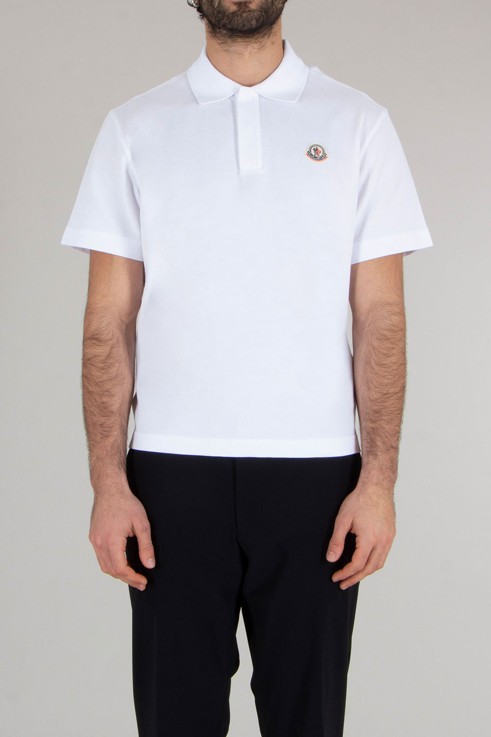 MONCLER Loose Fit Cotton Piqué Polo Shirt