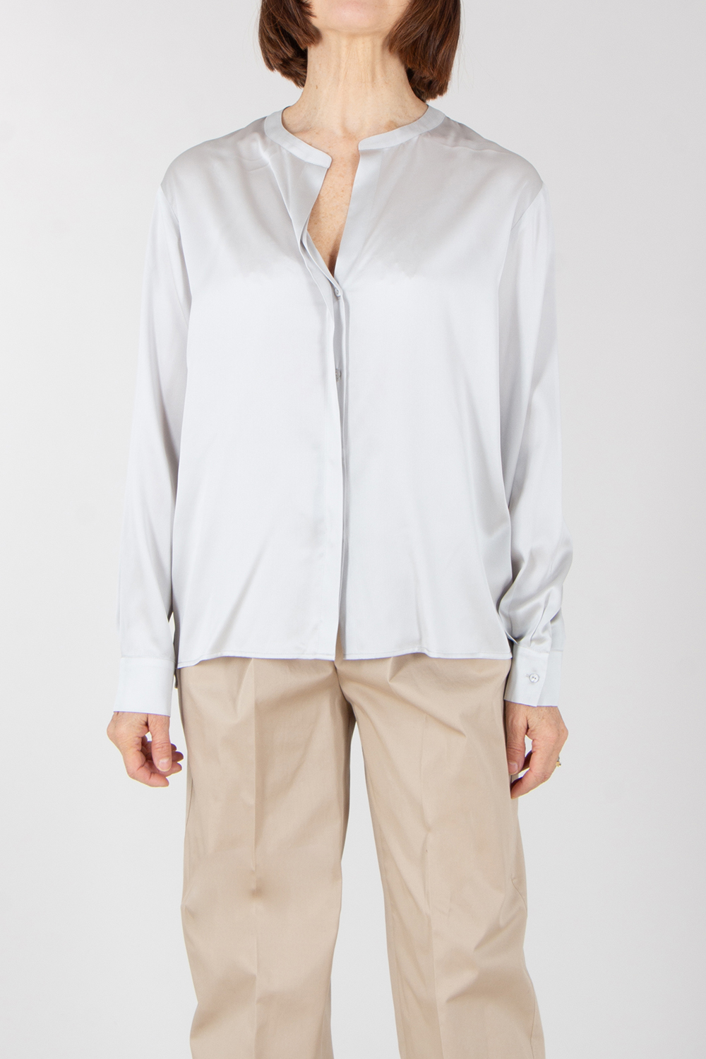 KIEFERMANN Relaxed Fit Silk Stretch Satin Blouse Tuija