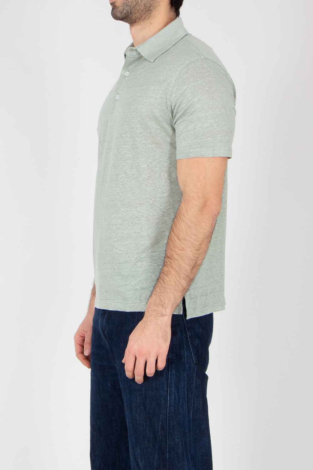 AURÉLIEN Slim Fit Linen Polo Shirt