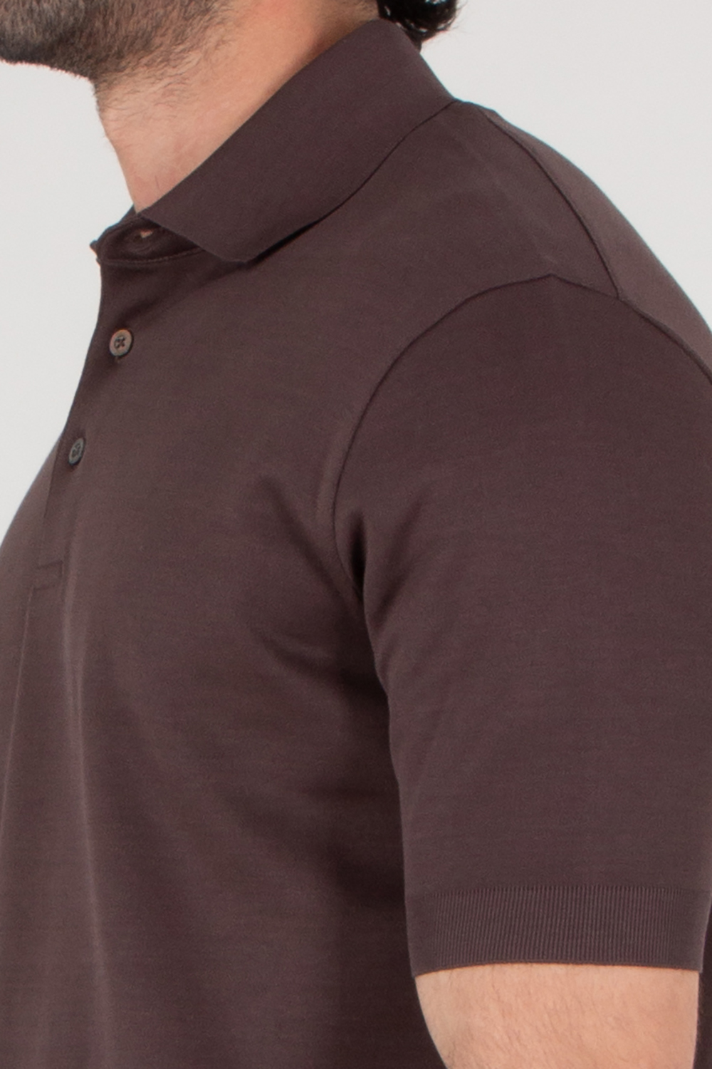 HERNO Regular Fit Cotton Jersey Knit Effect Polo Shirt