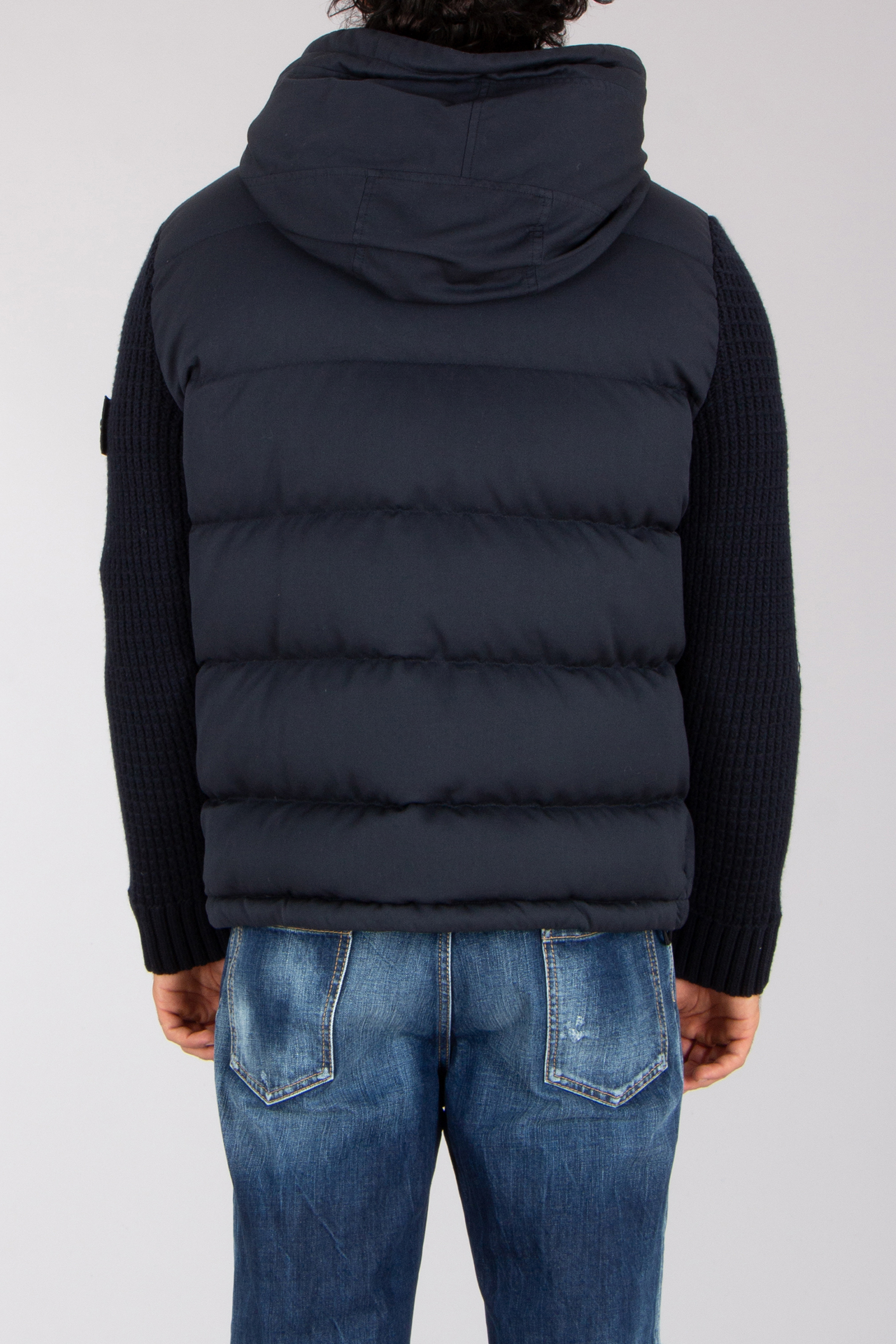 STONE ISLAND Regular Fit Ghost Piece Twill Virgin Wool-TC & Knit Down Jacket Bekleidung, Mantel, Jacke, Weste, Kapuzenpulli