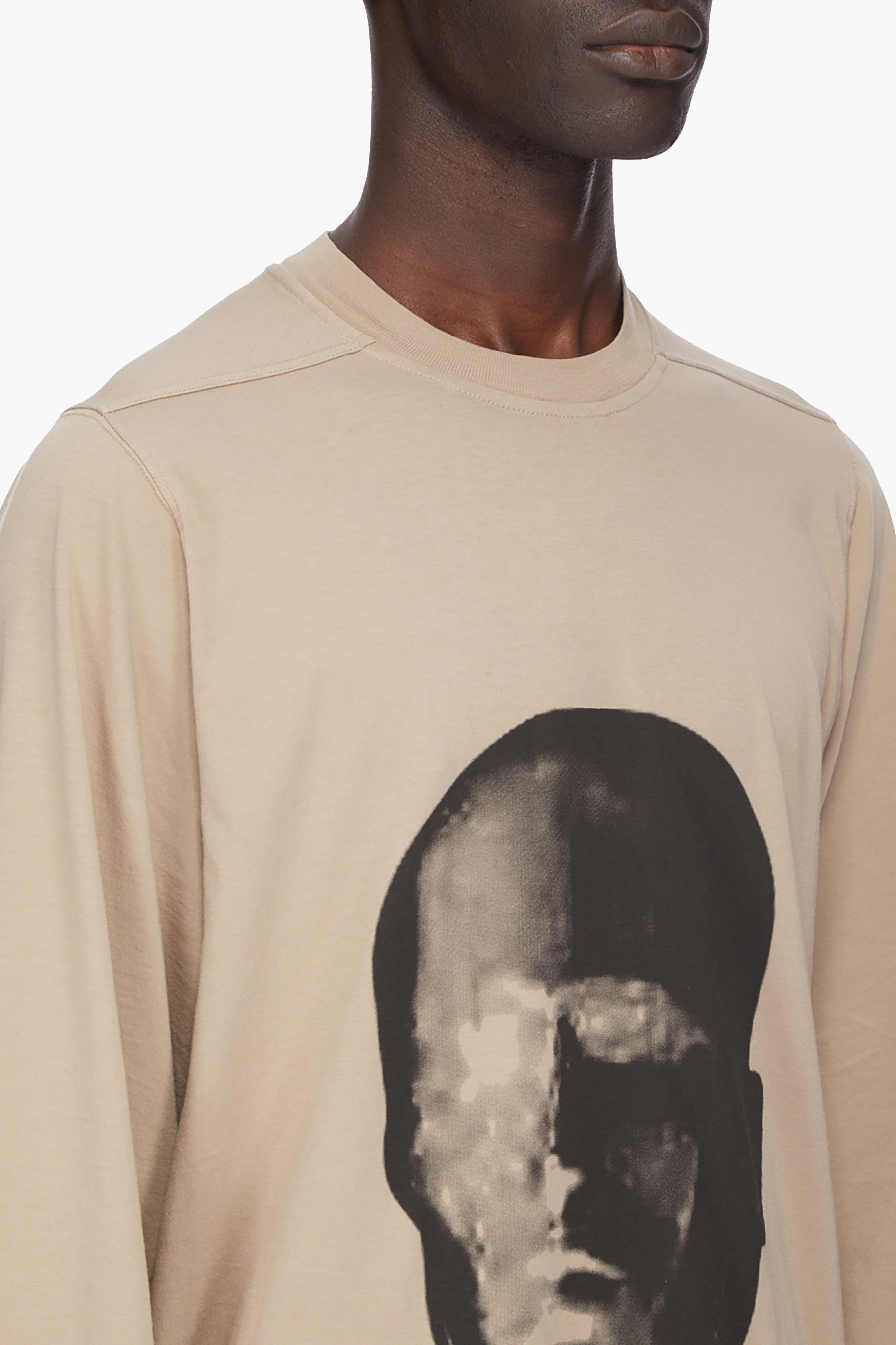 RICK OWENS DRKSHDW Oversized Fit Printed Medium Weight Organic Cotton Jersey Jumbo Long-Sleeve T-Shirt T-shirt, Langarm, Ärmel, Mann, Person